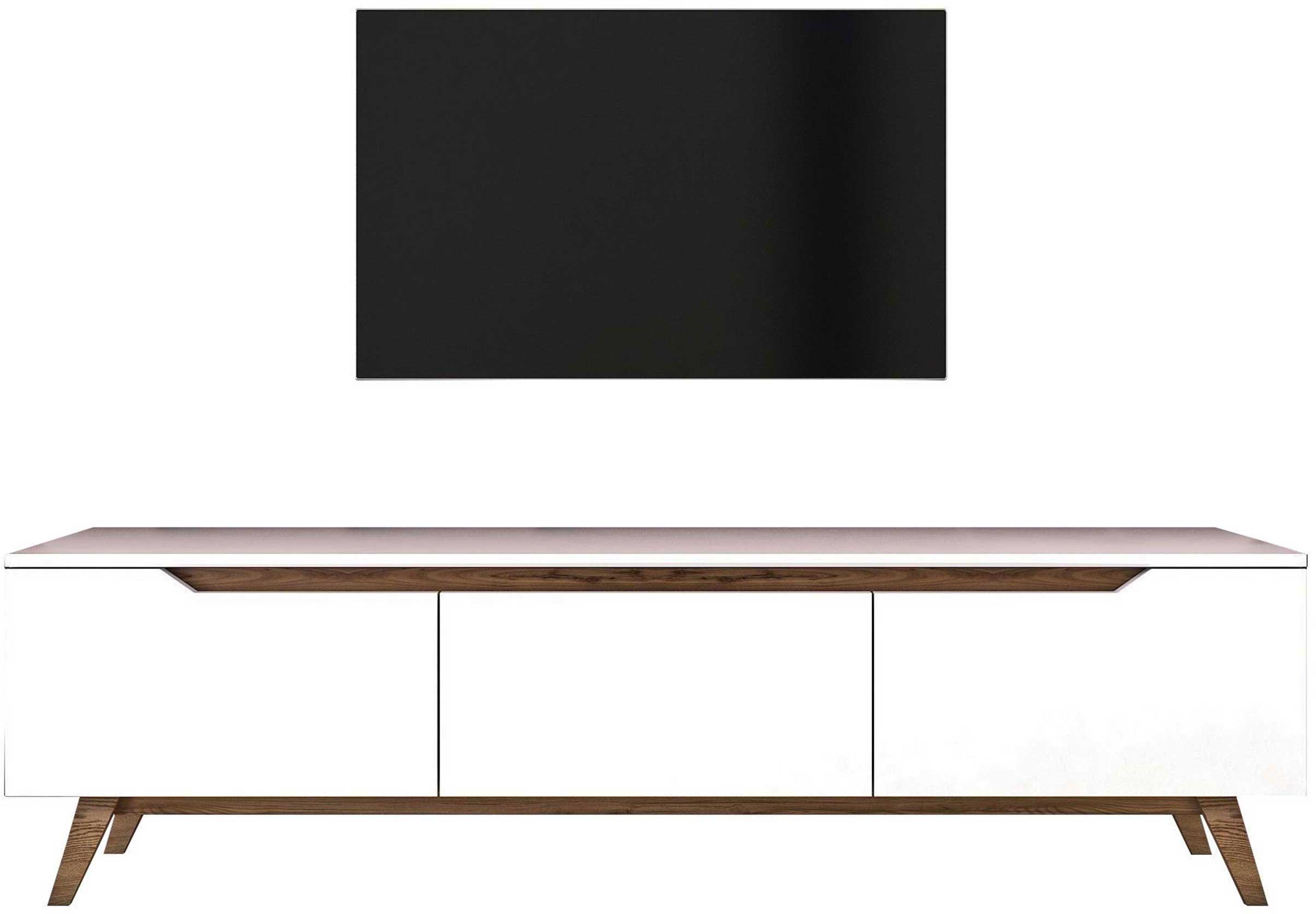 D1 Meuble TV | 100 % MÉLAMINE | Blanc, Noyer - Image 4