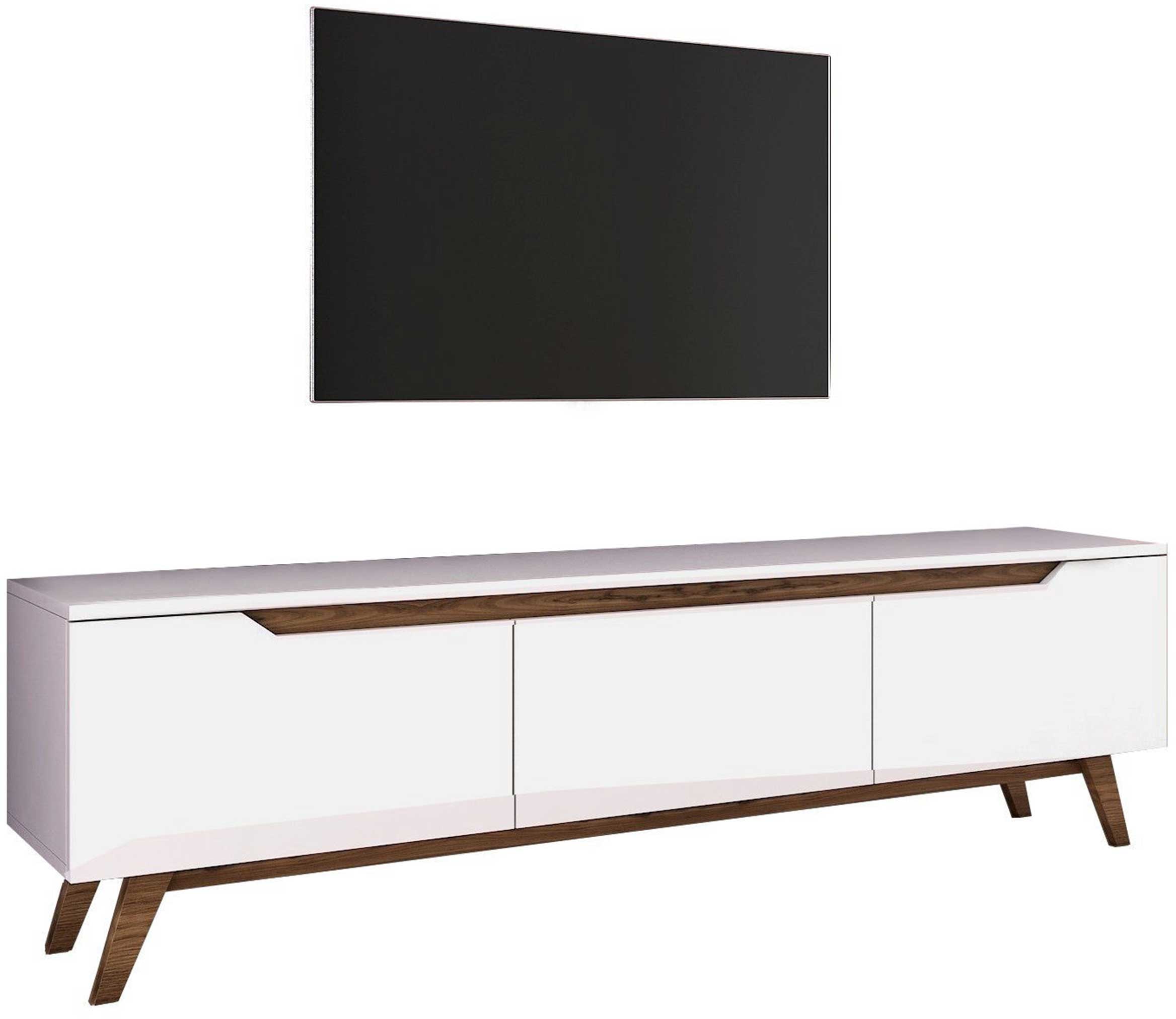 D1 Meuble TV | 100 % MÉLAMINE | Blanc, Noyer - Image 7