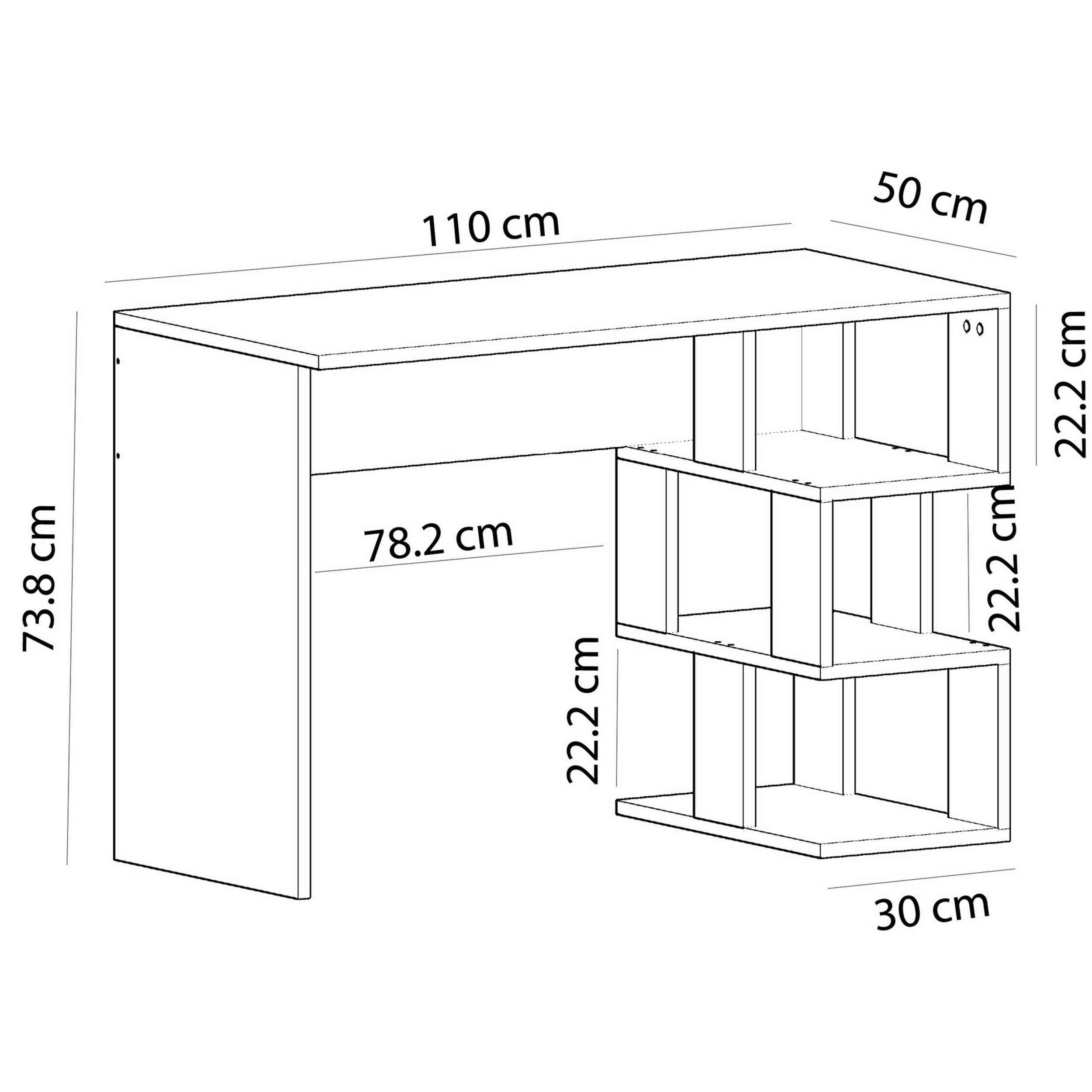 Dardanos Bureau d'étude | 100 % MÉLAMINE | Blanc - Image 2