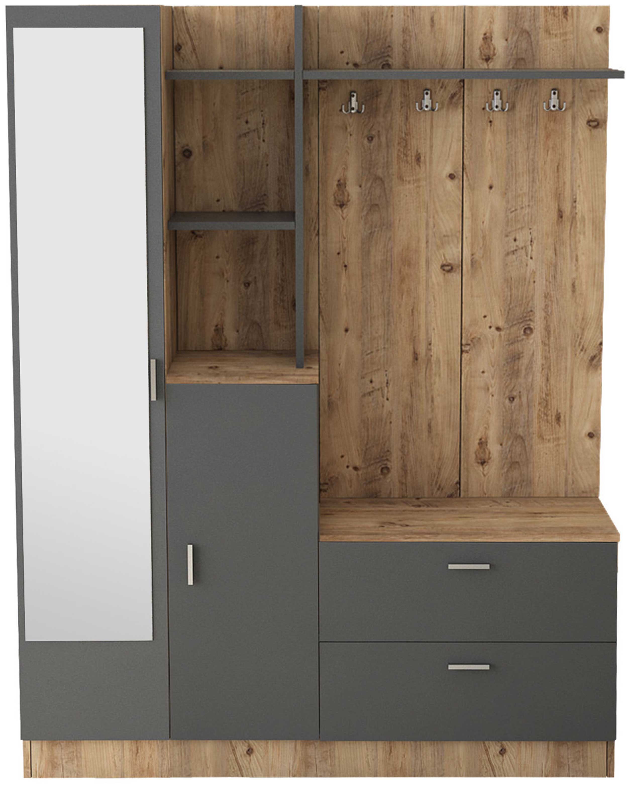 DD5 Meuble d'entrée | 100 % MÉLAMINE | Pin Atlantique, Anthracite - Image 8