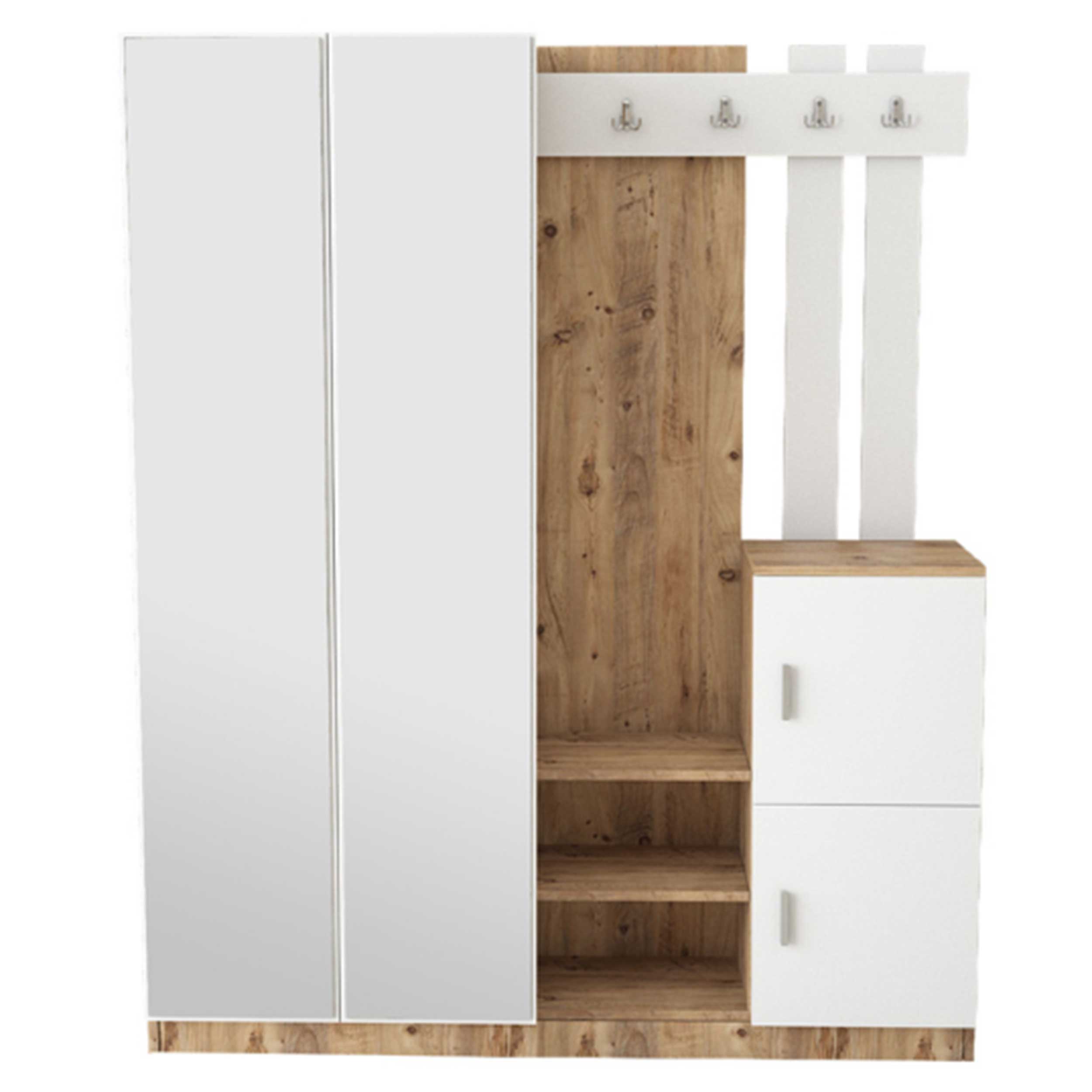 DD8 Meuble d'entrée | 100 % MÉLAMINE | Pin Atlantique, blanc - Image 2