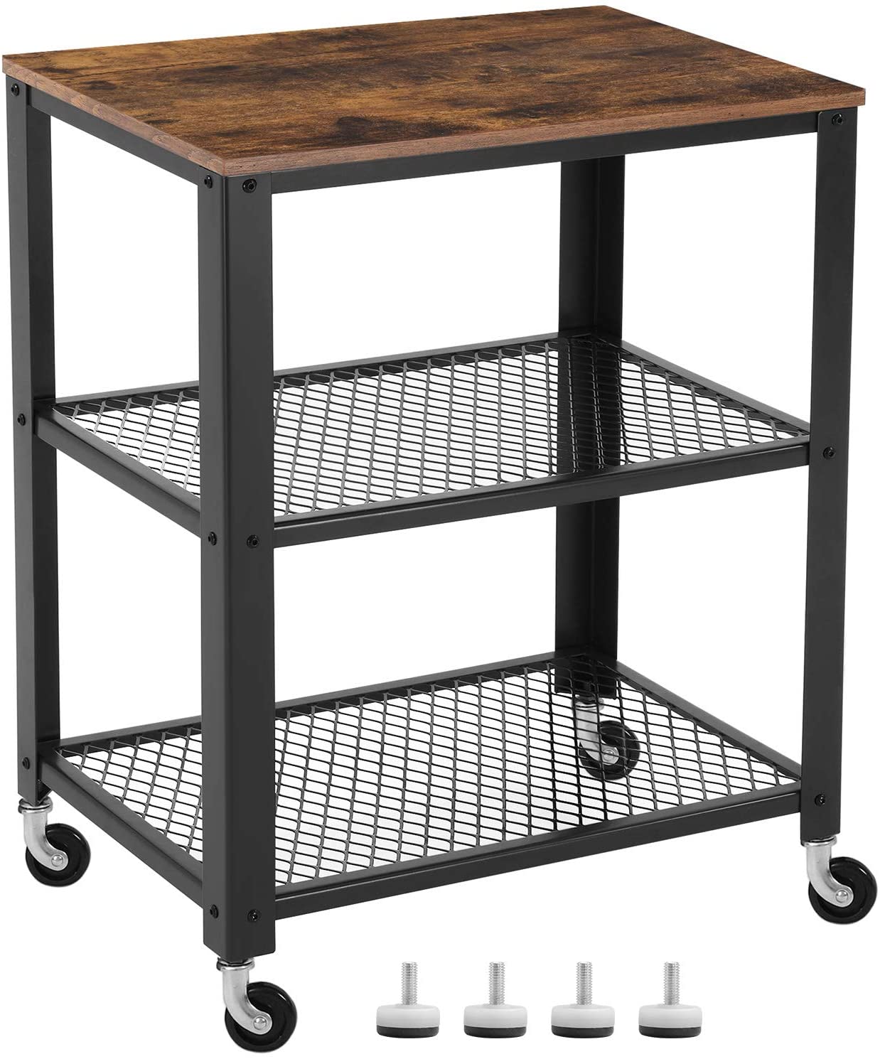 Desserte Bill 2 tablettes - brun rustique/noir - Image 5