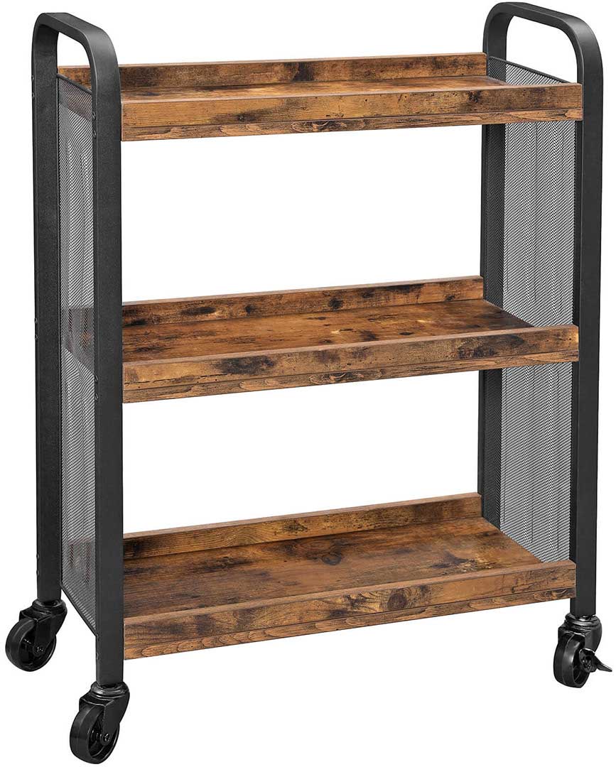 Desserte Xenia 3 tablettes - brun rustique/noir - Image 6