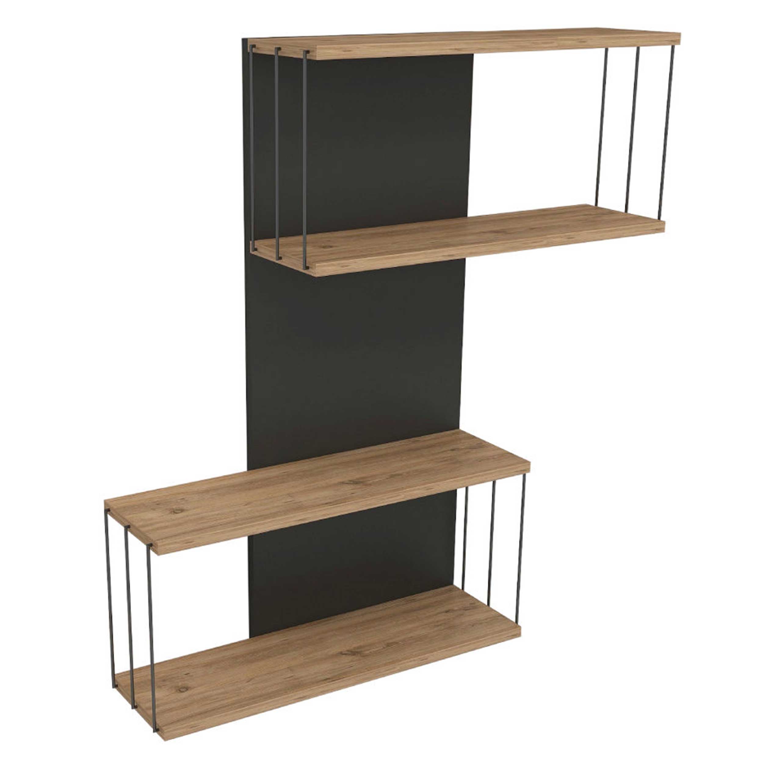 Destan Étagère murale | 100 % MÉLAMINE | Anthracite, Chêne - Image 6