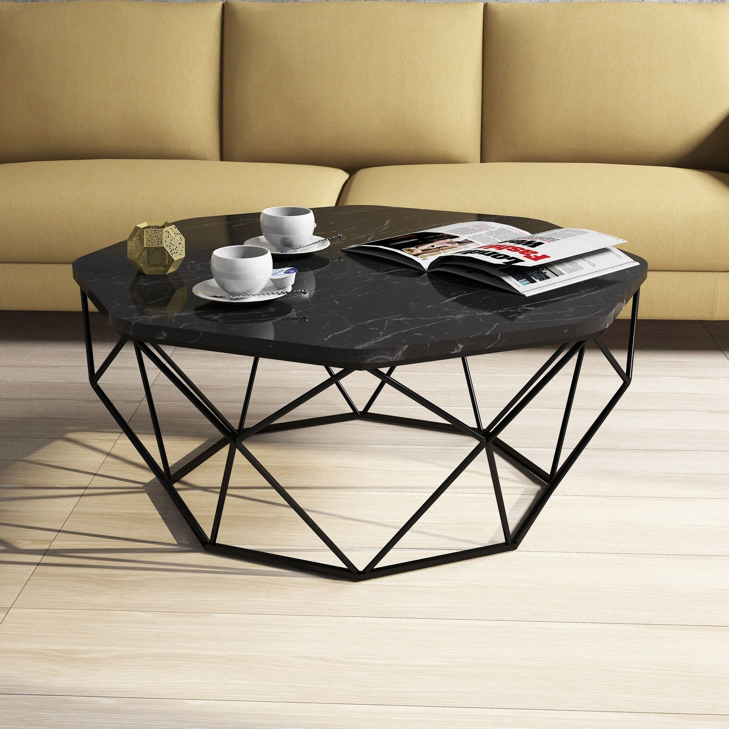 Diamond Table basse | 100 % MÉLAMINE | Noir