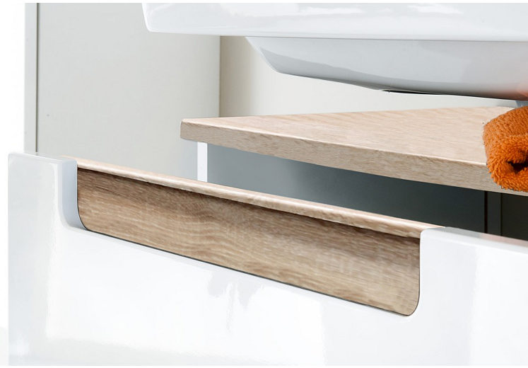 Élément lavabo Siena 60cm - blanc/brun - Image 3