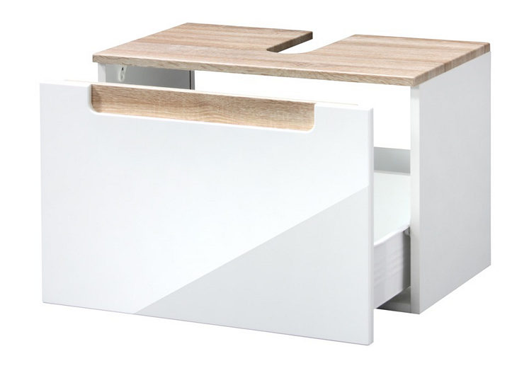 Élément lavabo Siena 60cm - blanc/brun - Image 5