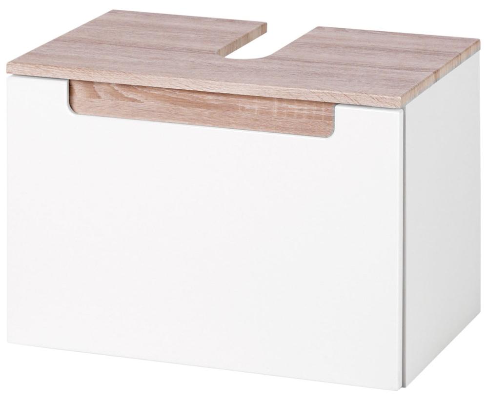 Élément lavabo Siena 60cm - blanc/brun - Image 1