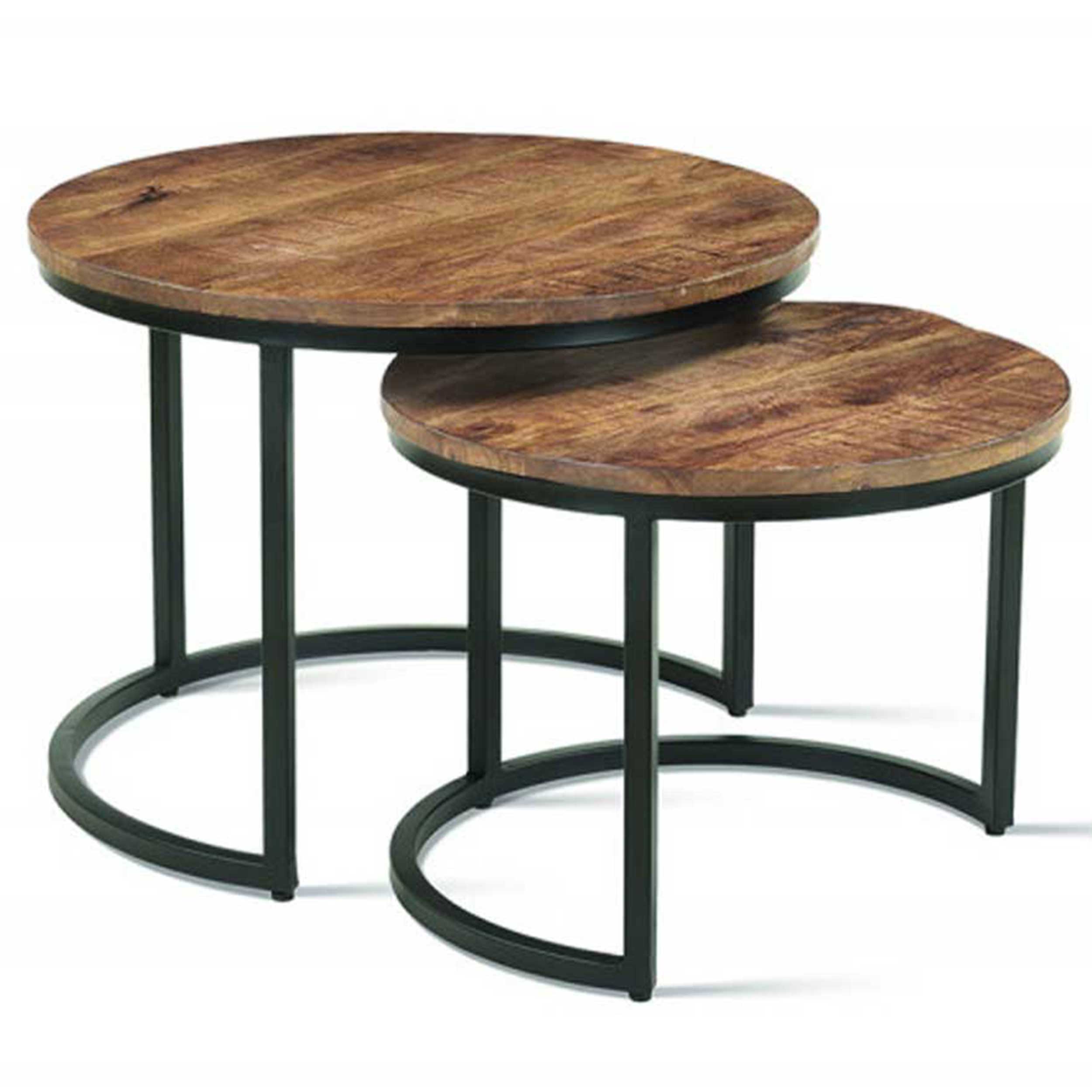 Ensemble de 2 tables basses Gaja-bois de mango - Image 9