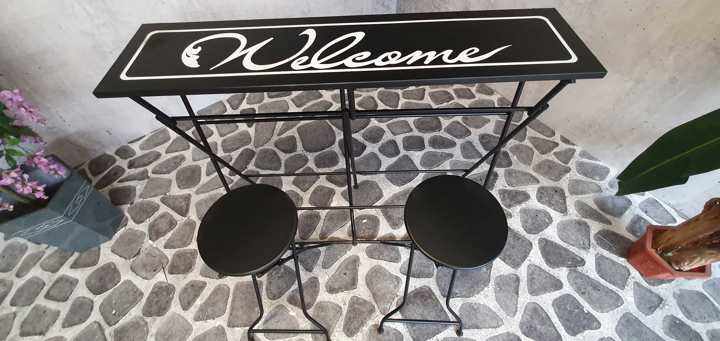 Ensemble de bar de jardin Noor, 3 pièces - noir - Image 3