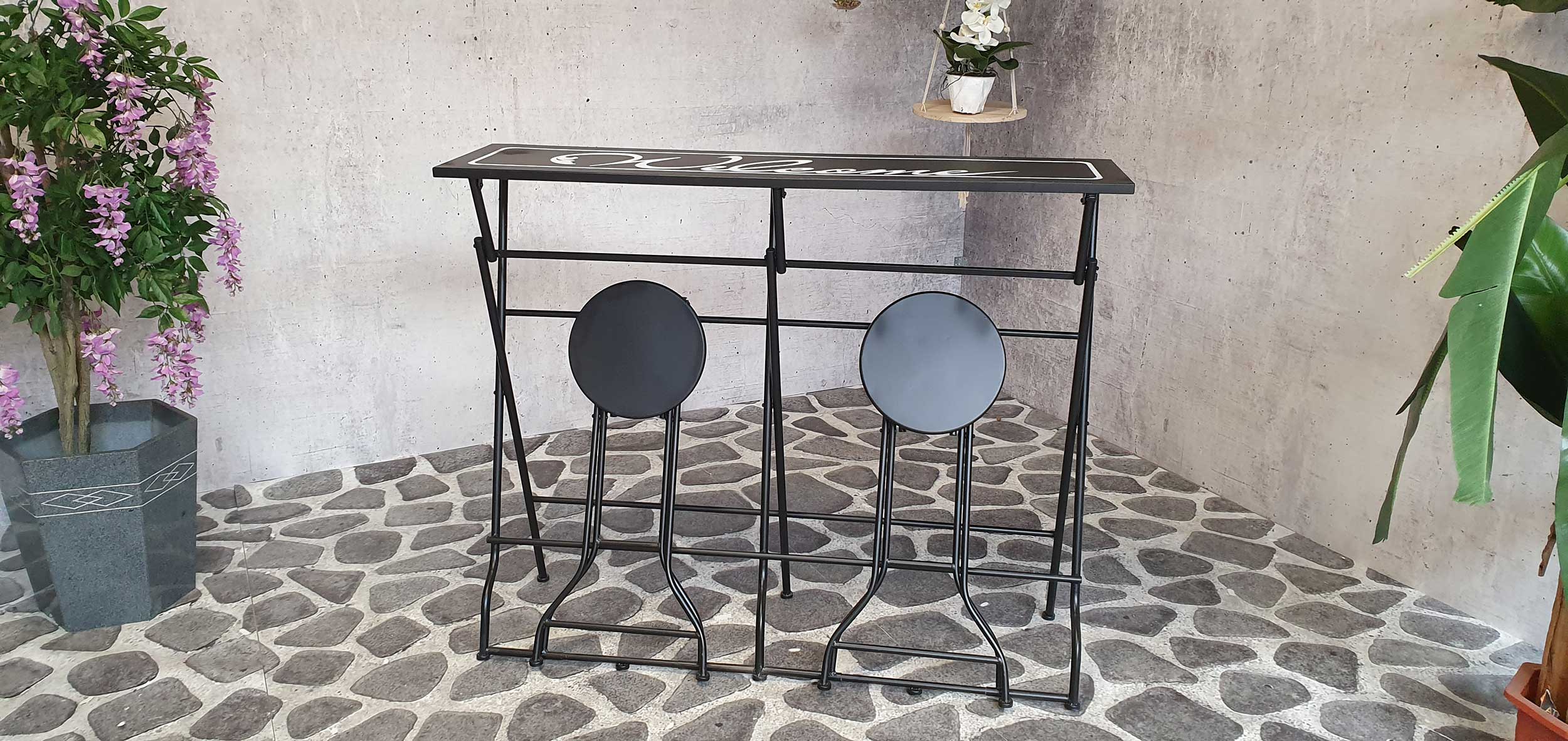 Ensemble de bar de jardin Noor, 3 pièces - noir - Image 4