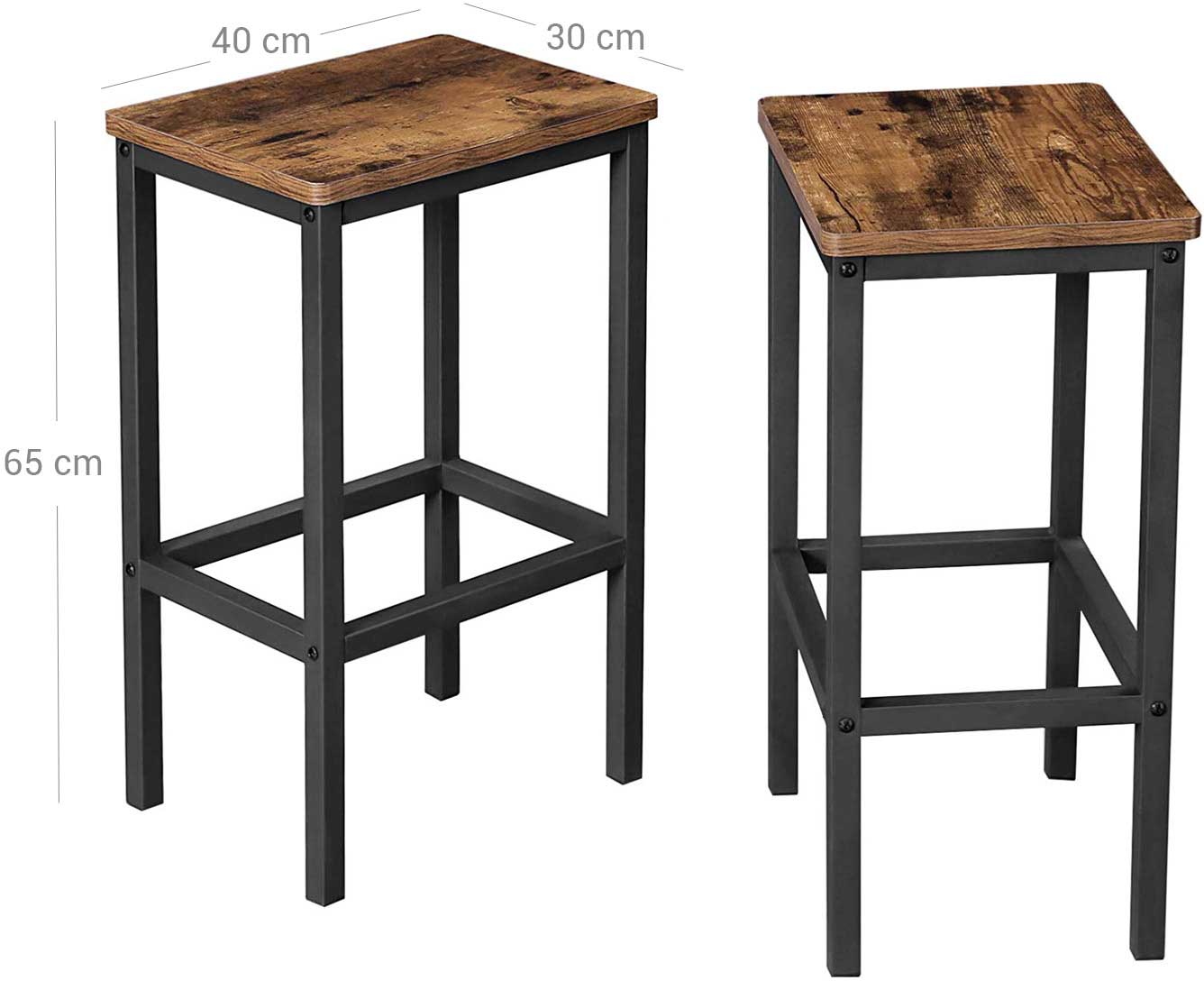 Ensemble de deux tabourets de bar Isolde - brun/noir - Image 2