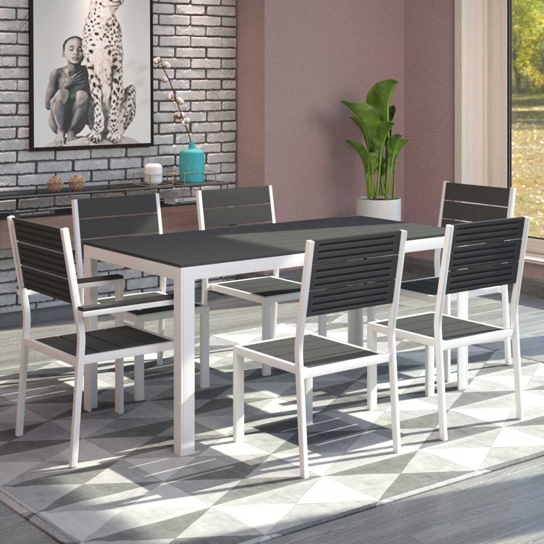 Ensemble de jardin Morty - anthracite/blanc - Image 1