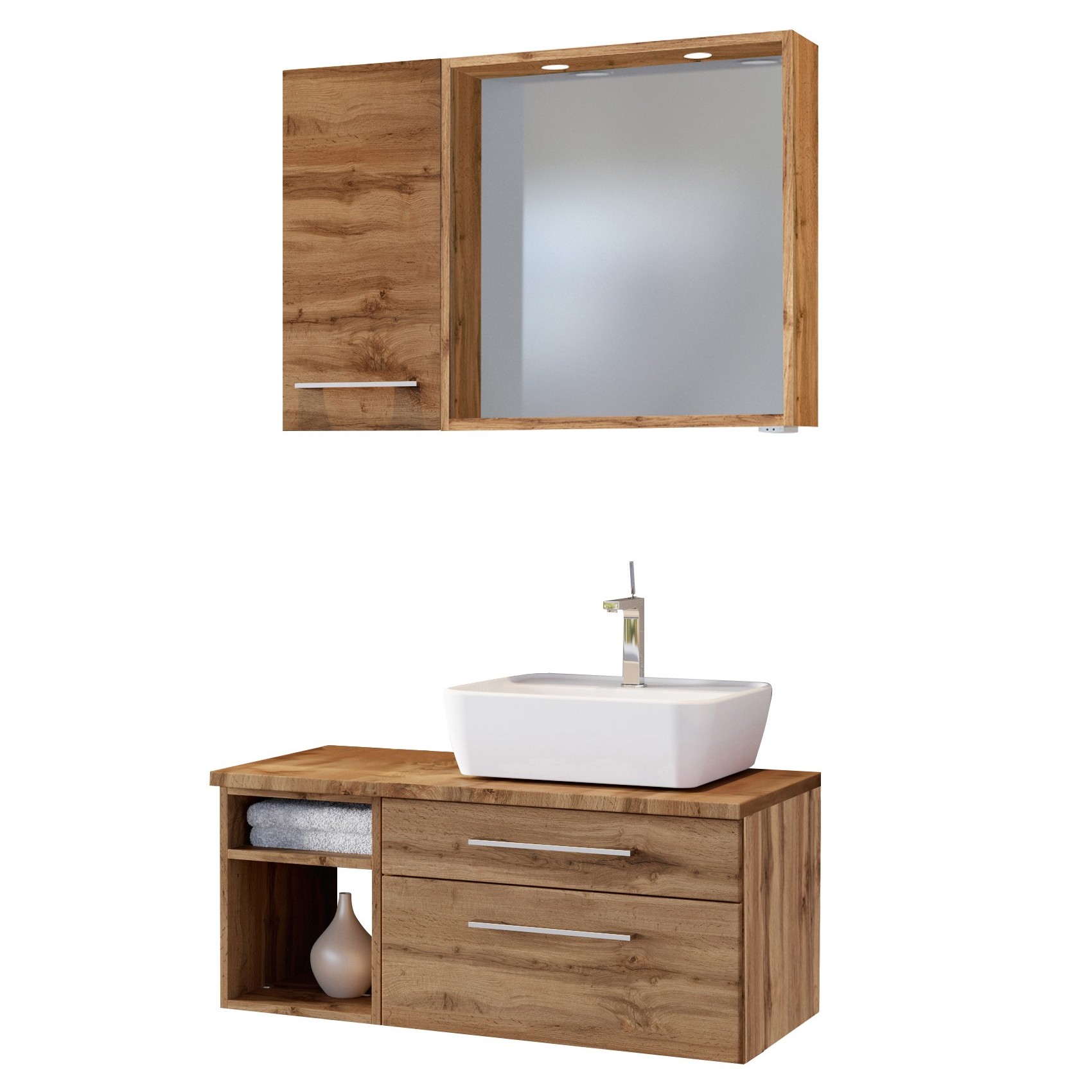 Ensemble salle de bains Dasa 10 droite - chêne wotan