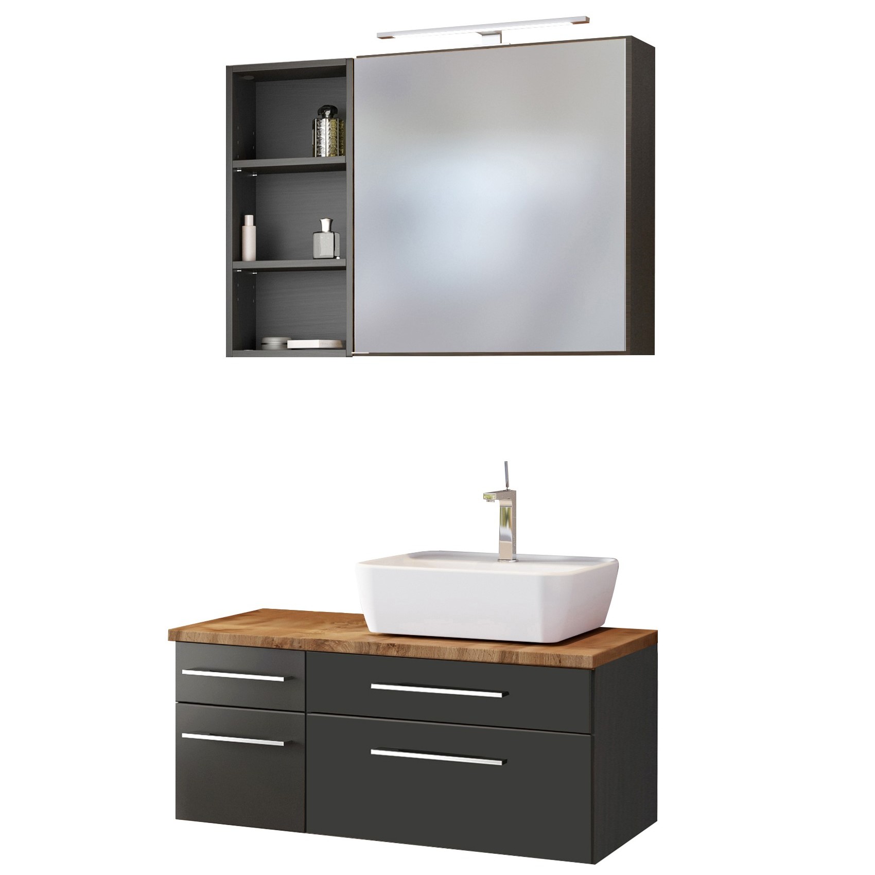 Ensemble salle de bains Dasa 15 droite - graphite/gris mat