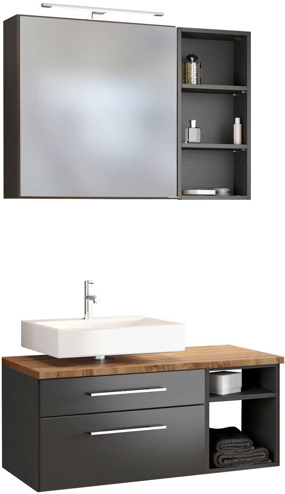 Ensemble salle de bains Dasa 5 gauche - graphite/gris mat - Image 12