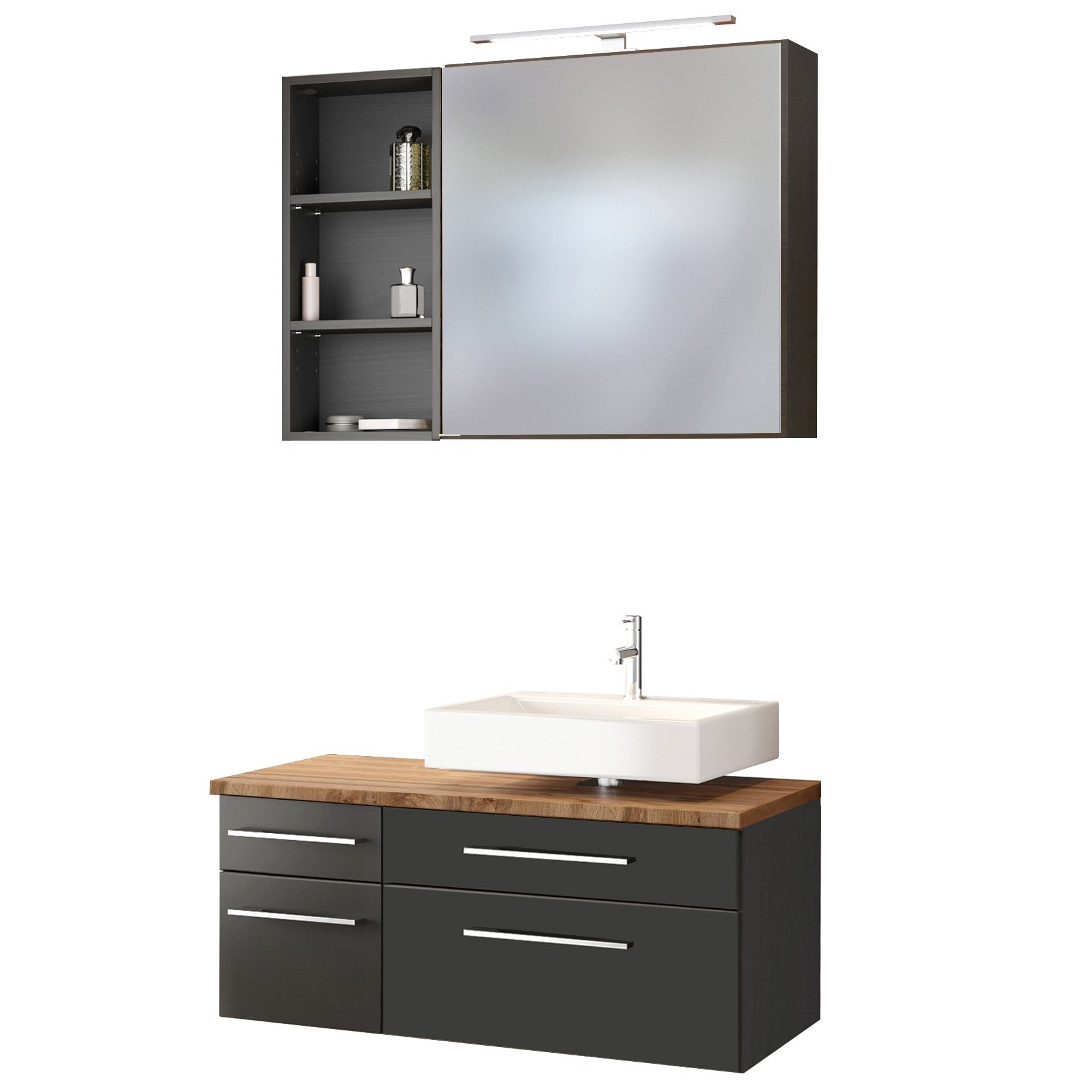 Ensemble salle de bains Dasa 7 droite - graphite/gris mat