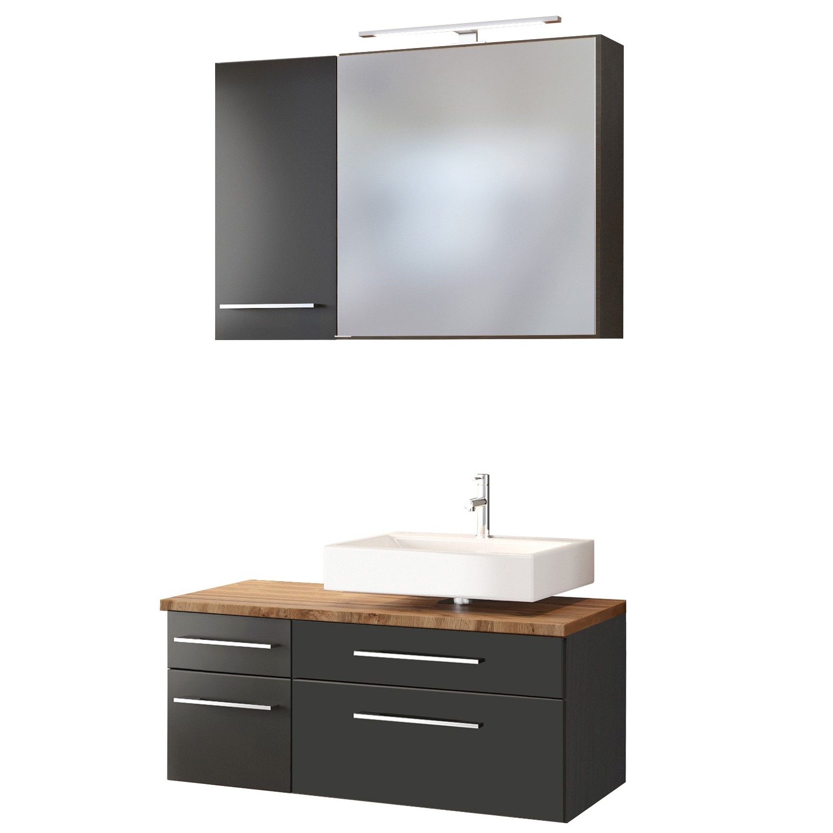 Ensemble salle de bains Dasa 8 droite - graphite/gris mat