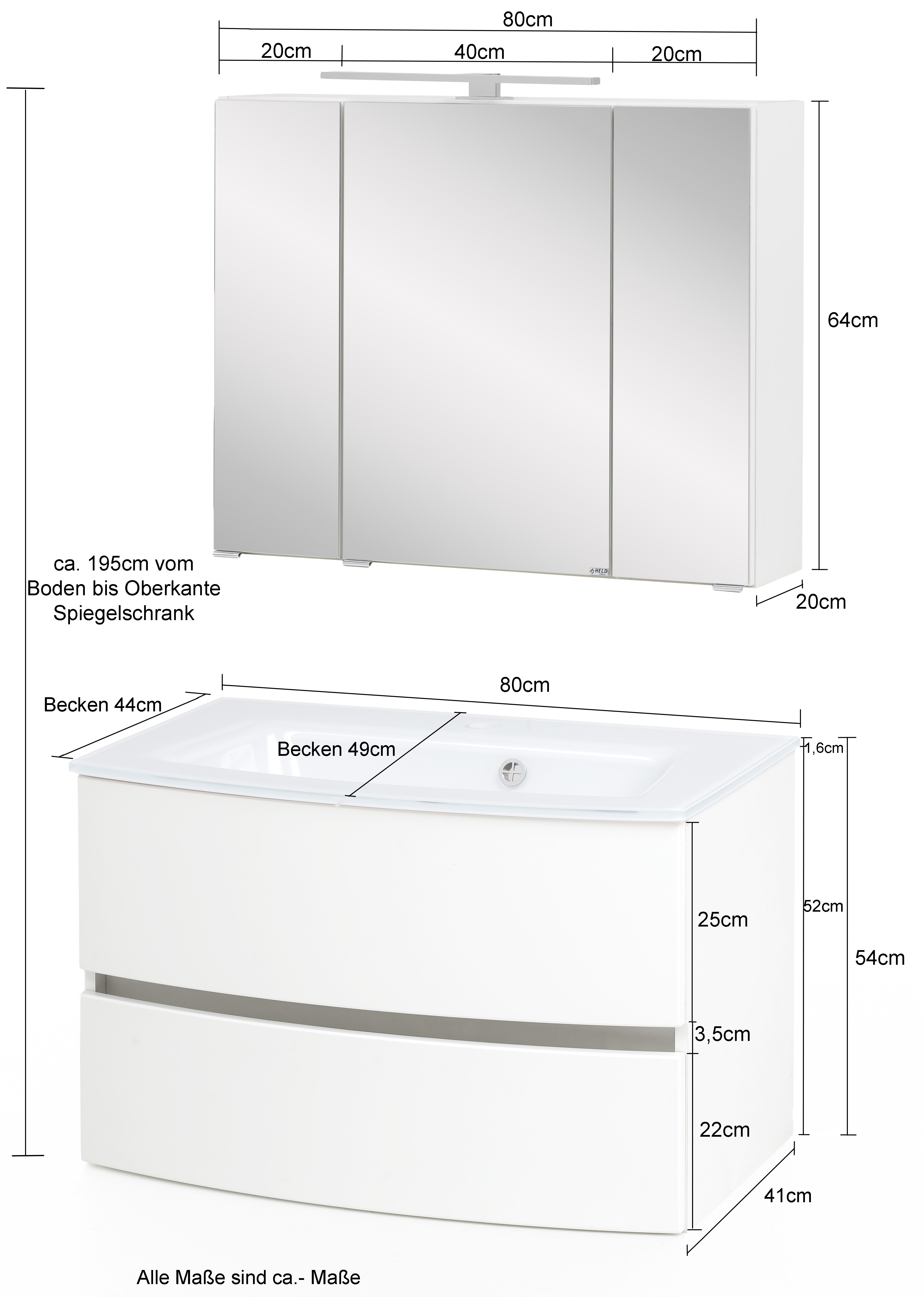 Ensemble salle de bains Kornel 1 à 2 pièces avec vasque blanche - chêne - Image 8