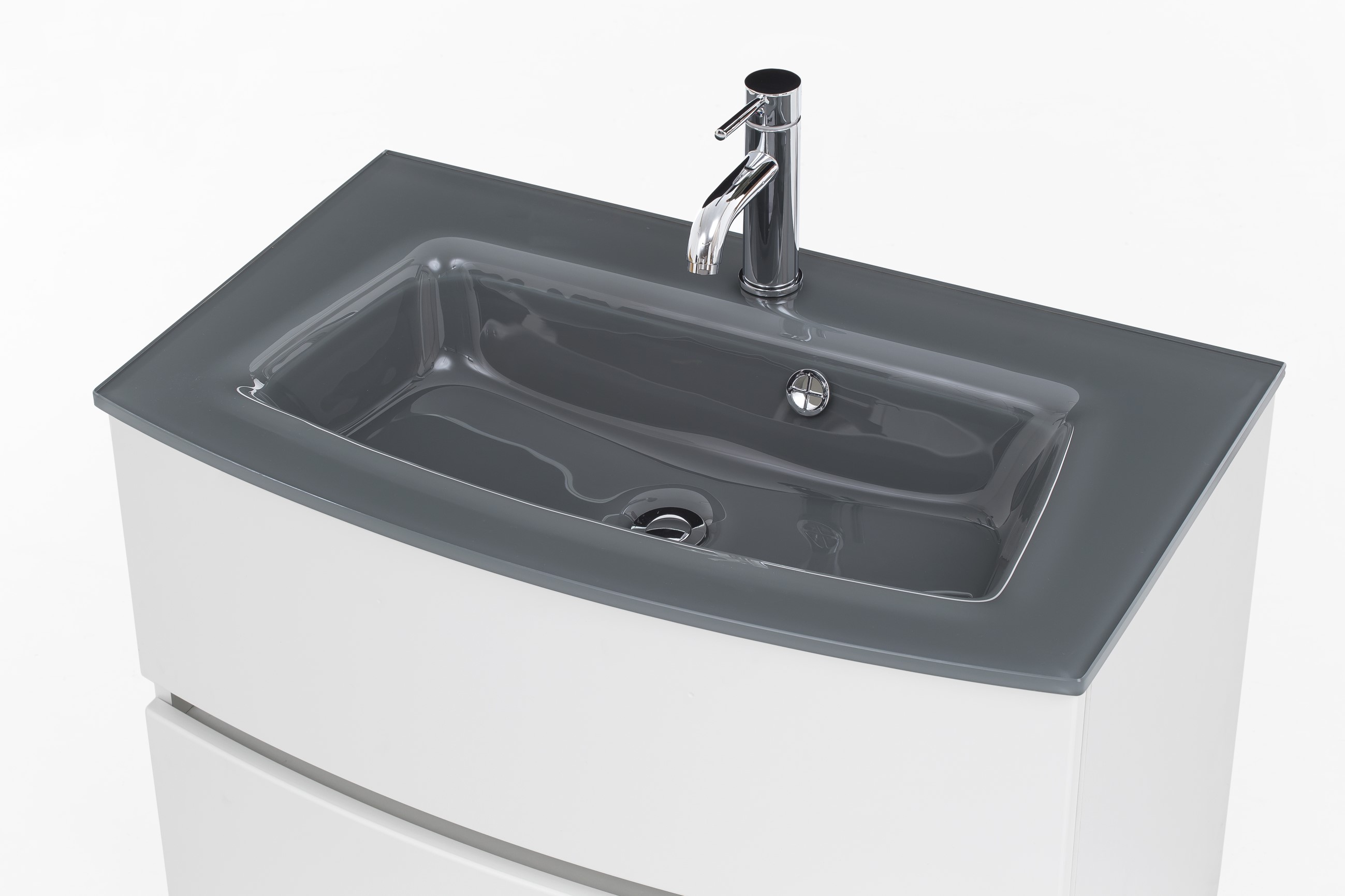 Ensemble salle de bains Kornel 1 à 2 pièces avec vasque grise - blanc - Image 5