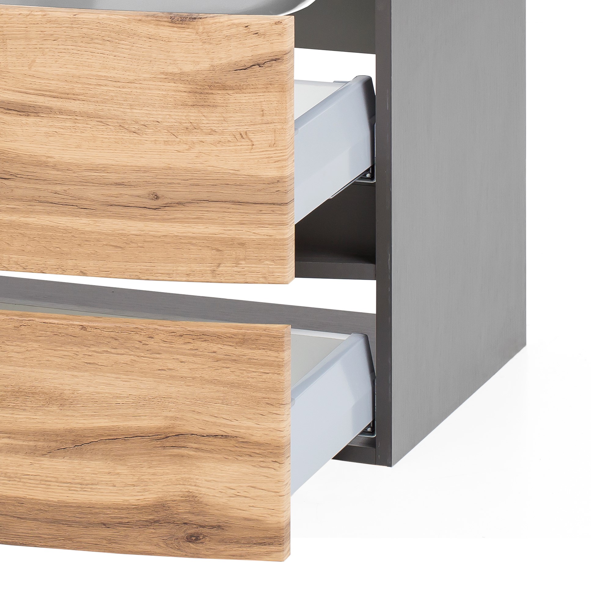 Ensemble salle de bains Kornel 1 à 2 pièces avec vasque grise - gris graphite/chêne - Image 11