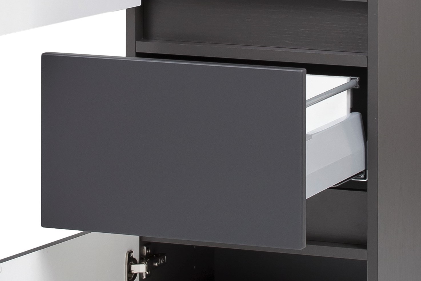 Ensemble salle de bains Kornel 5 à 3 pièces avec vasque blanche - gris graphite - Image 9