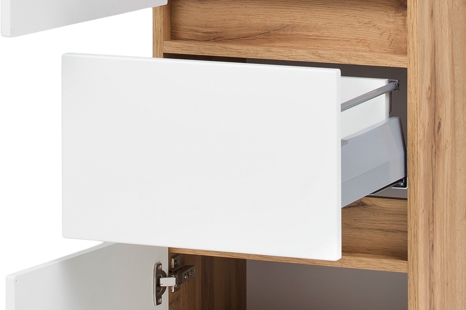 Ensemble salle de bains Kornel 5 à 3 pièces avec vasque grise - chêne/blanc mat - Image 8