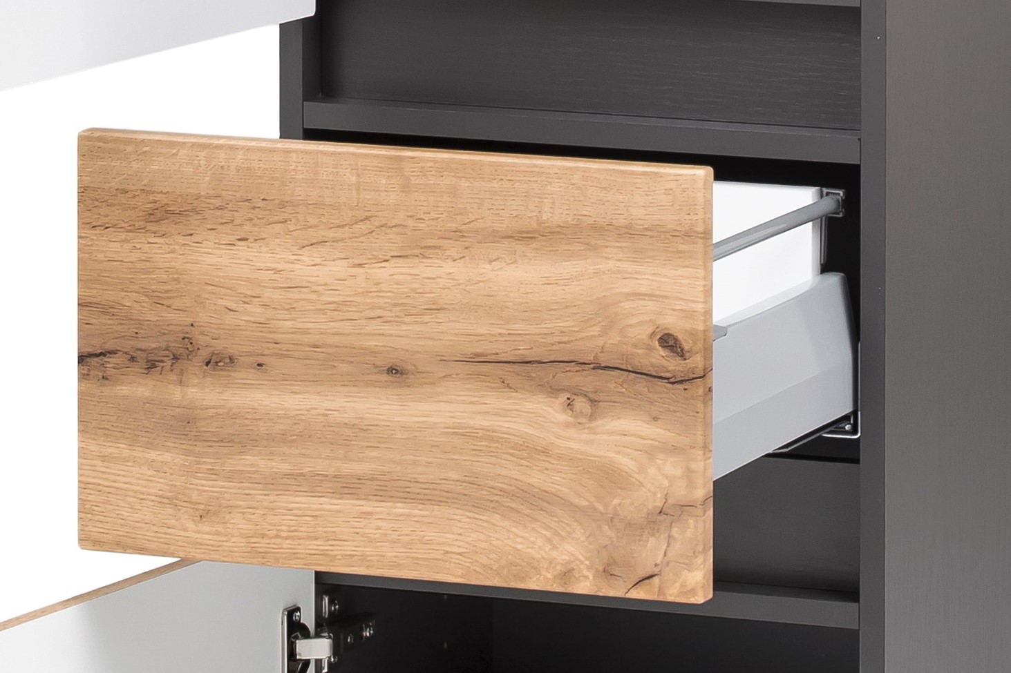 Ensemble salle de bains Kornel 9 à 4 pièces avec vasque blanche - gris graphite/chêne - Image 10