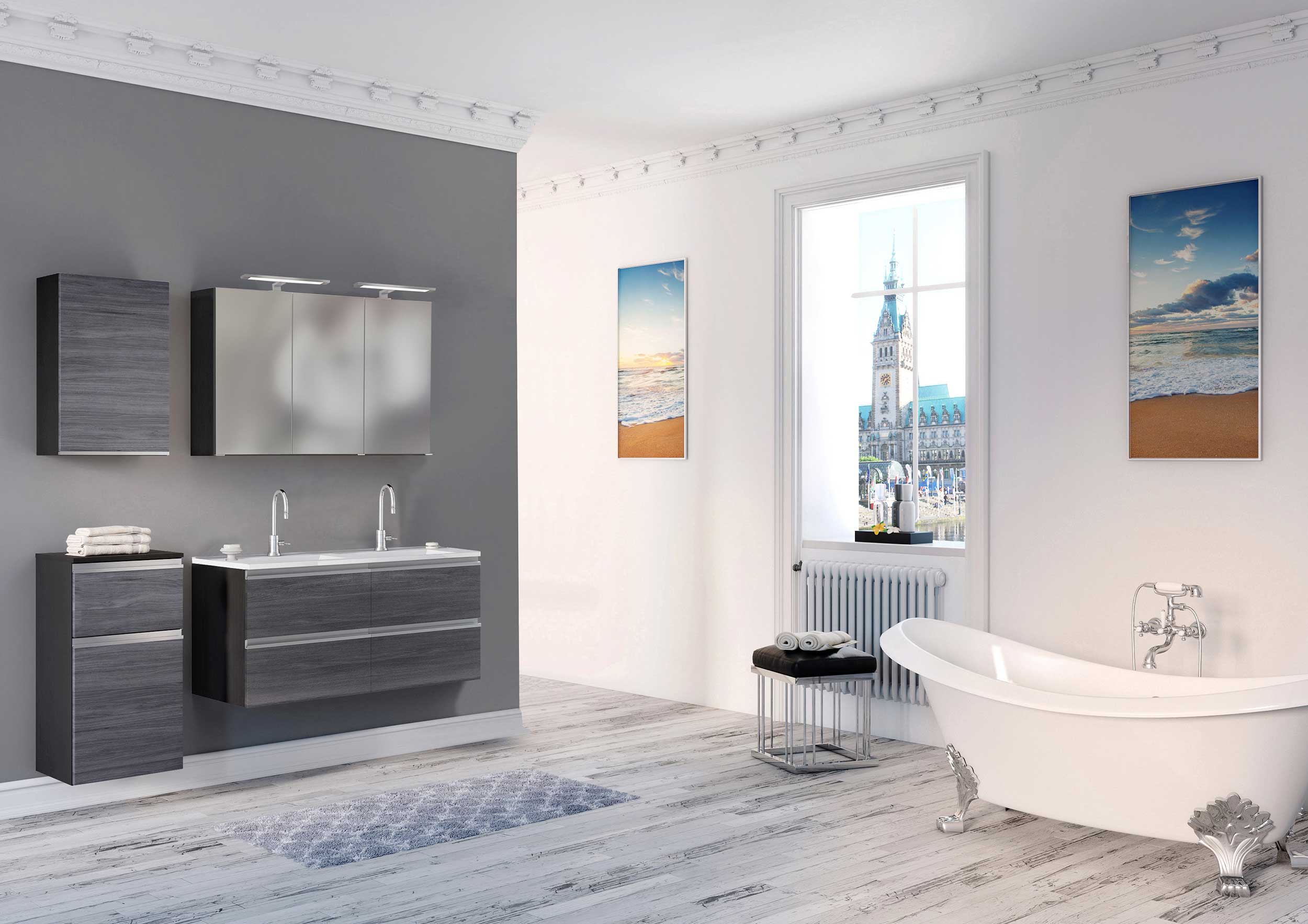 Ensemble salle de bains Lotuk 4 120cm - gris - Image 2