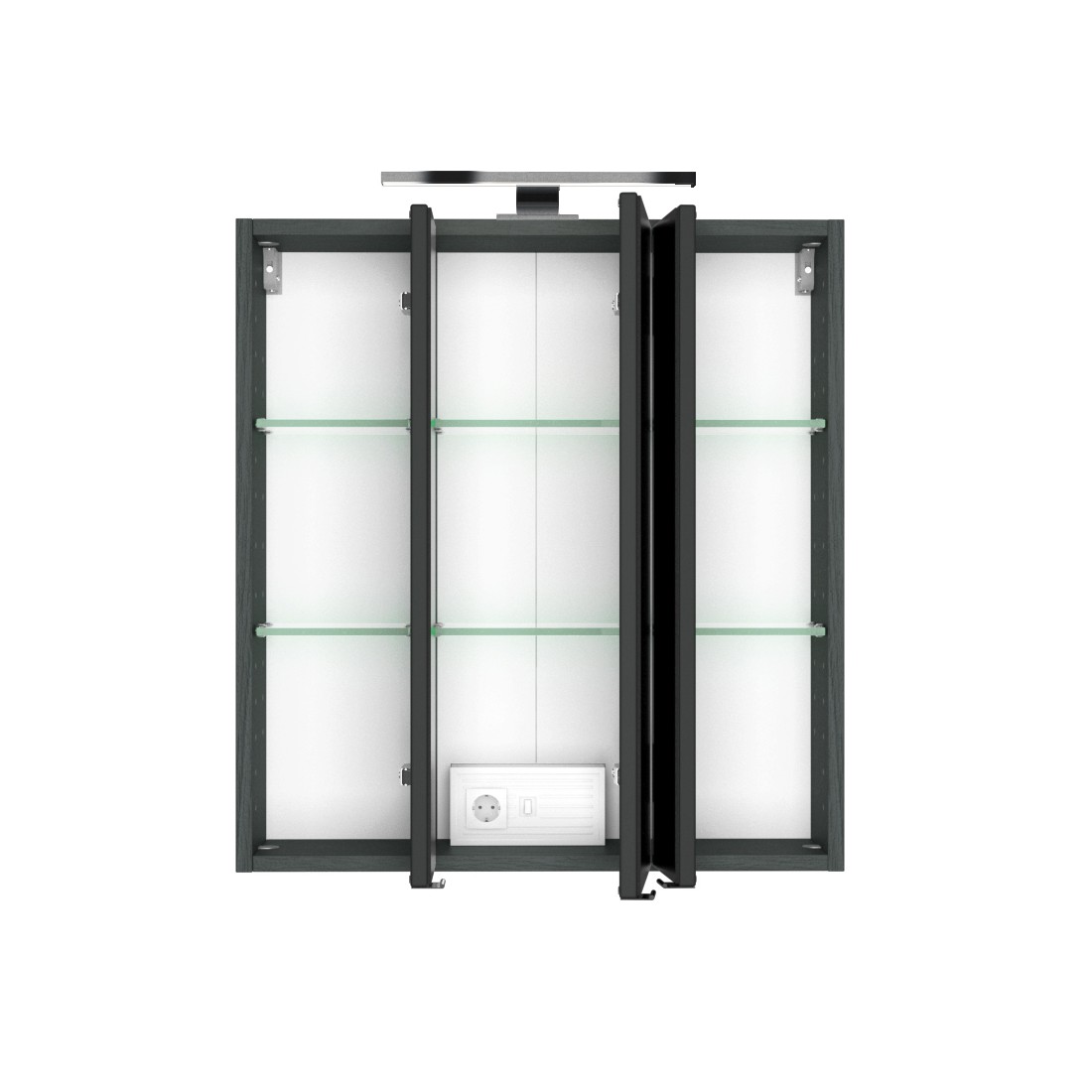 Ensemble salle de bains Luna 2 pièces 60cm - graphite/chêne - Image 12