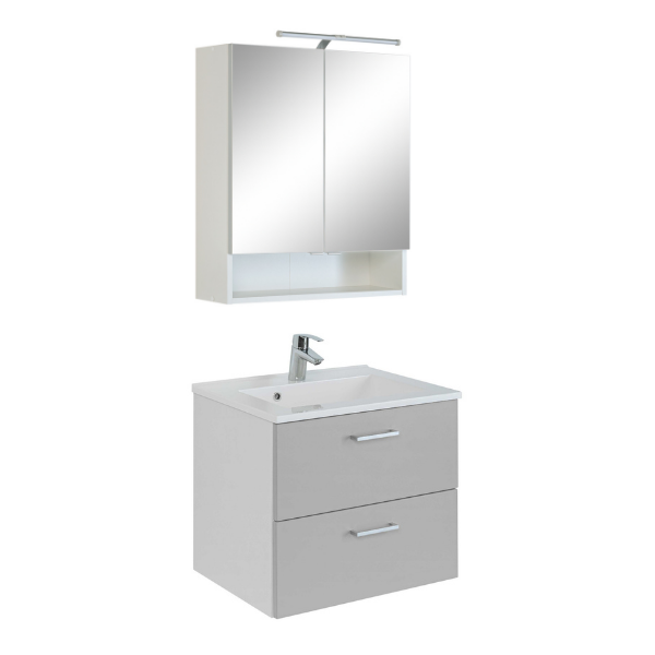 Ensemble Salle de bains Ricca 4 - blanc/gris clair