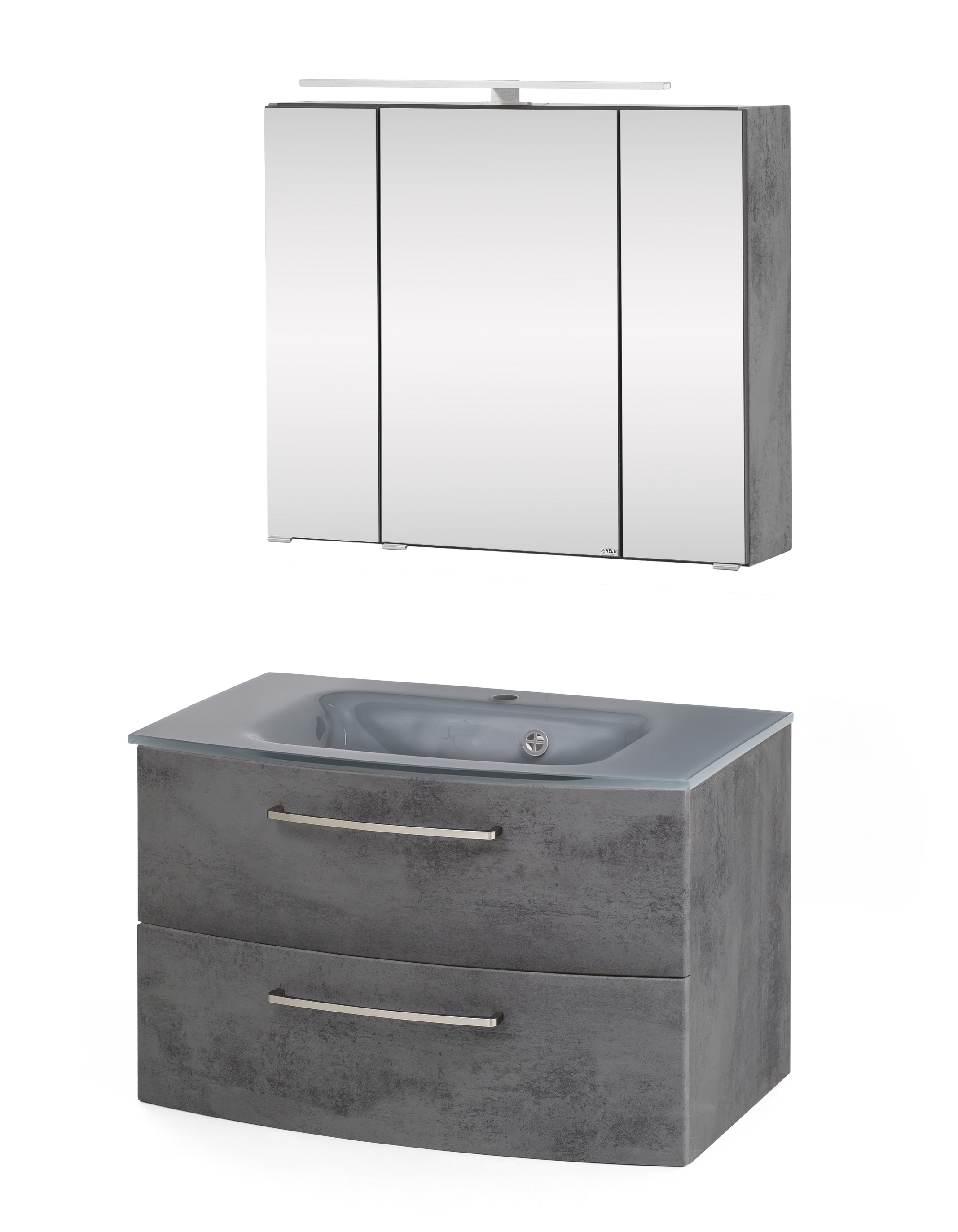 Ensemble salle de bains Stivan 2 pièces avec vasque grise - béton - Image 6