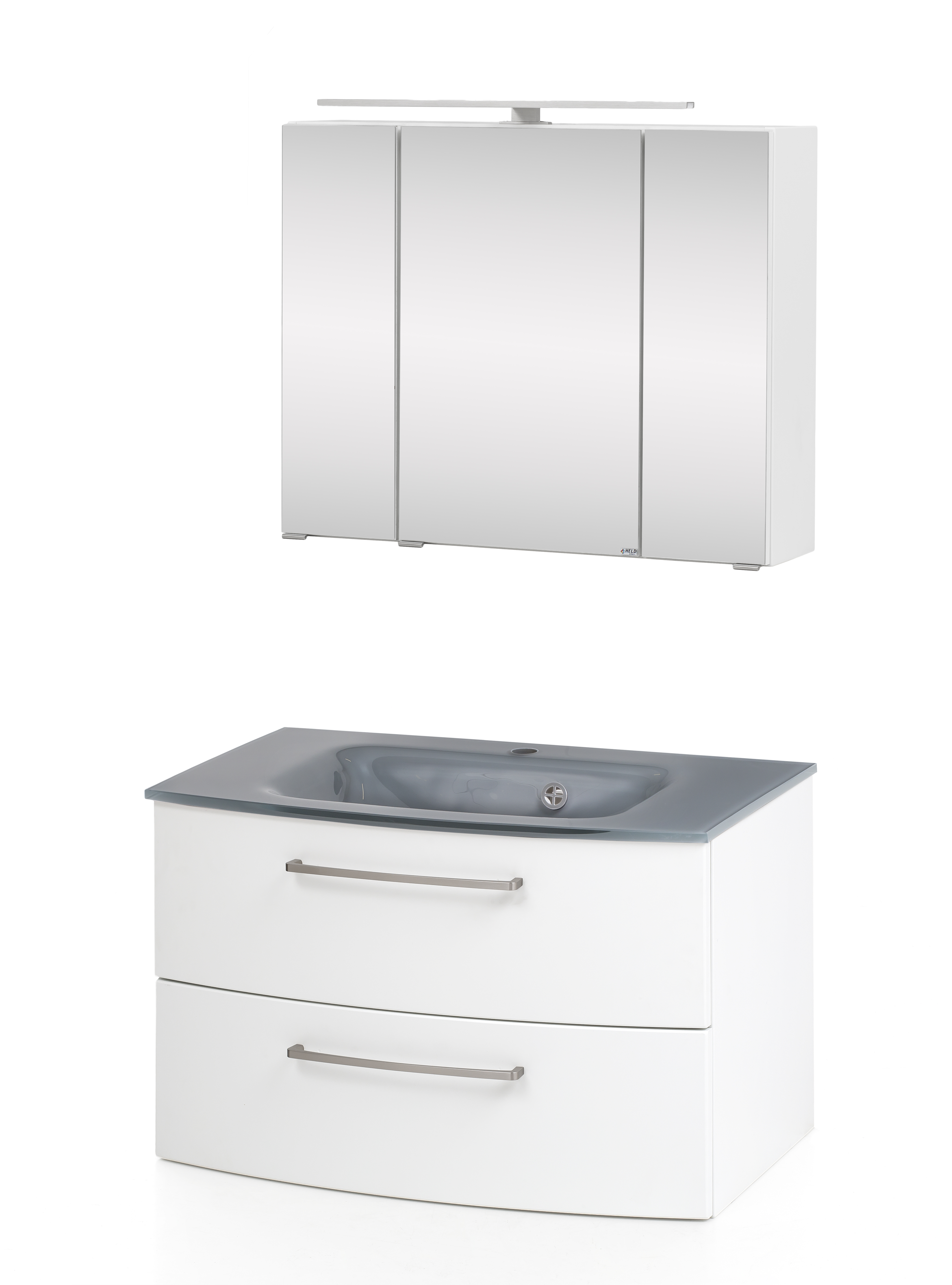 Ensemble salle de bains Stivan 2 pièces avec vasque grise - blanc - Image 11