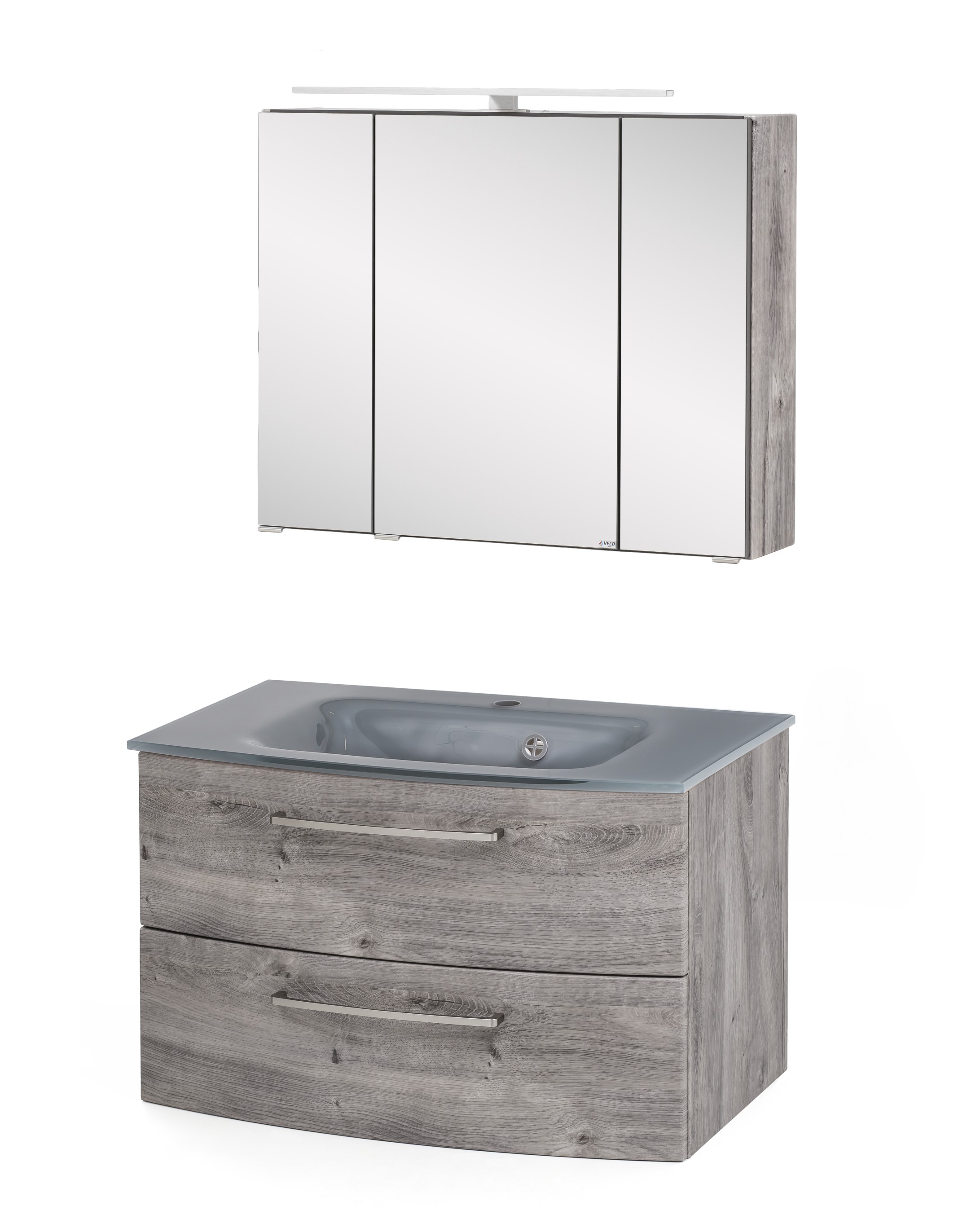 Ensemble salle de bains Stivan 2 pièces avec vasque grise - chêne gris - Image 5