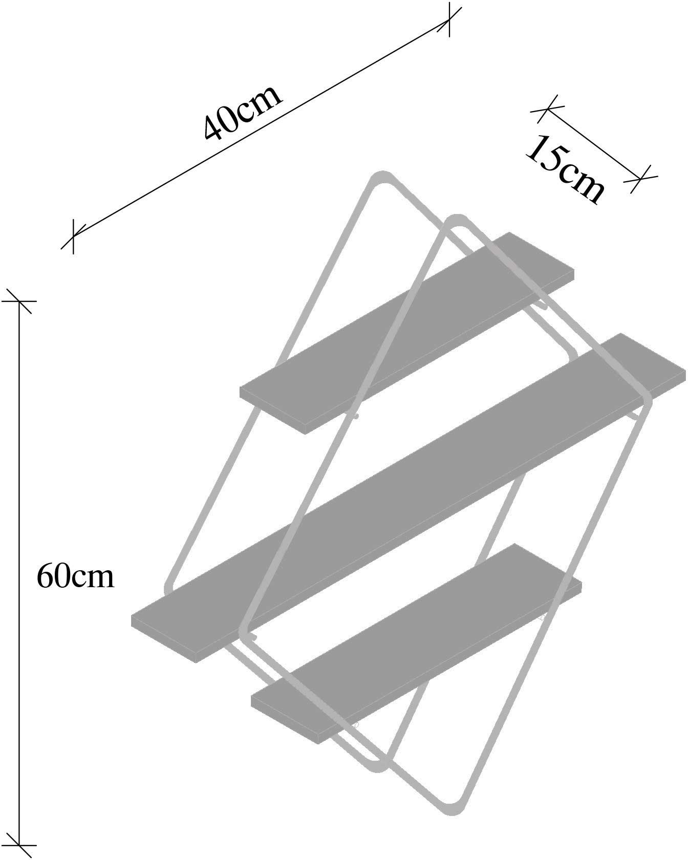 Erysimum Étagère murale | 100 % bois d'épicéa | Noir, noyer - Image 2