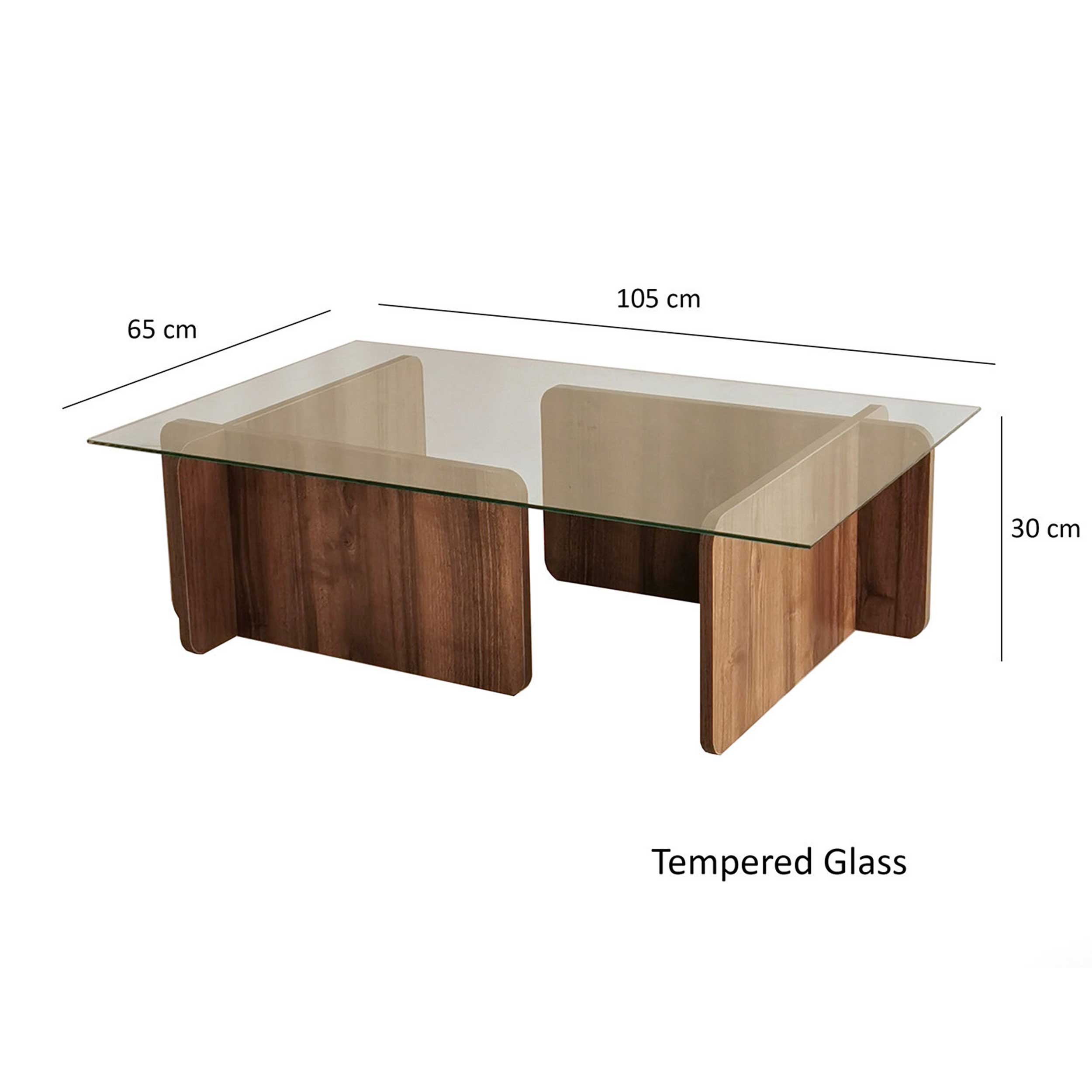 Escape Table basse | VERRE TREMPÉ | Noyer - Image 3