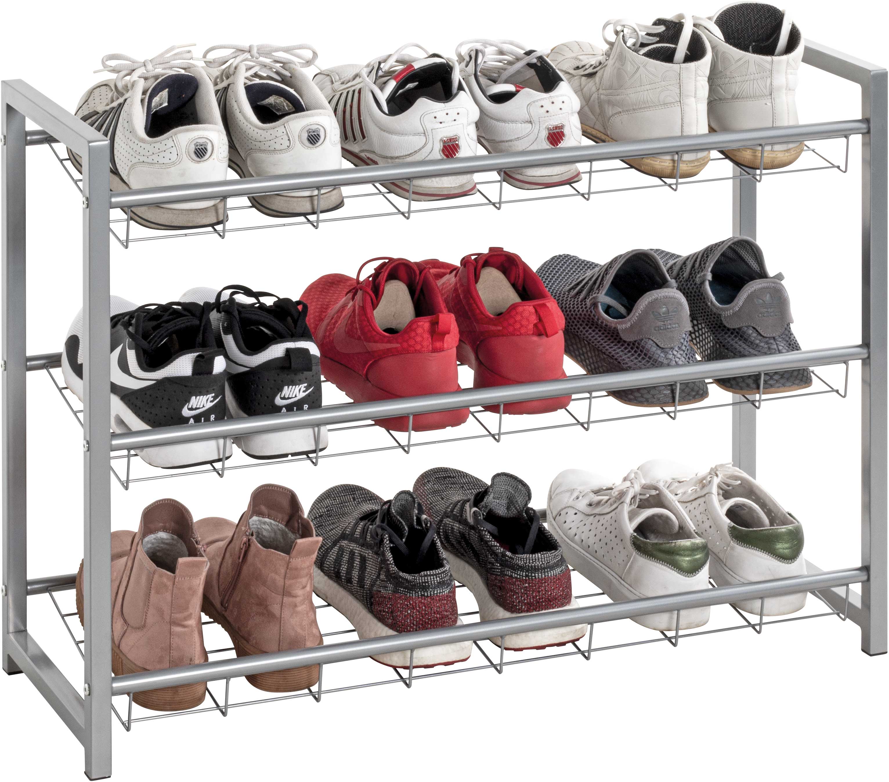 Étagère à chaussures Leonore 80cm, 3 étagères - aluminium - Image 8