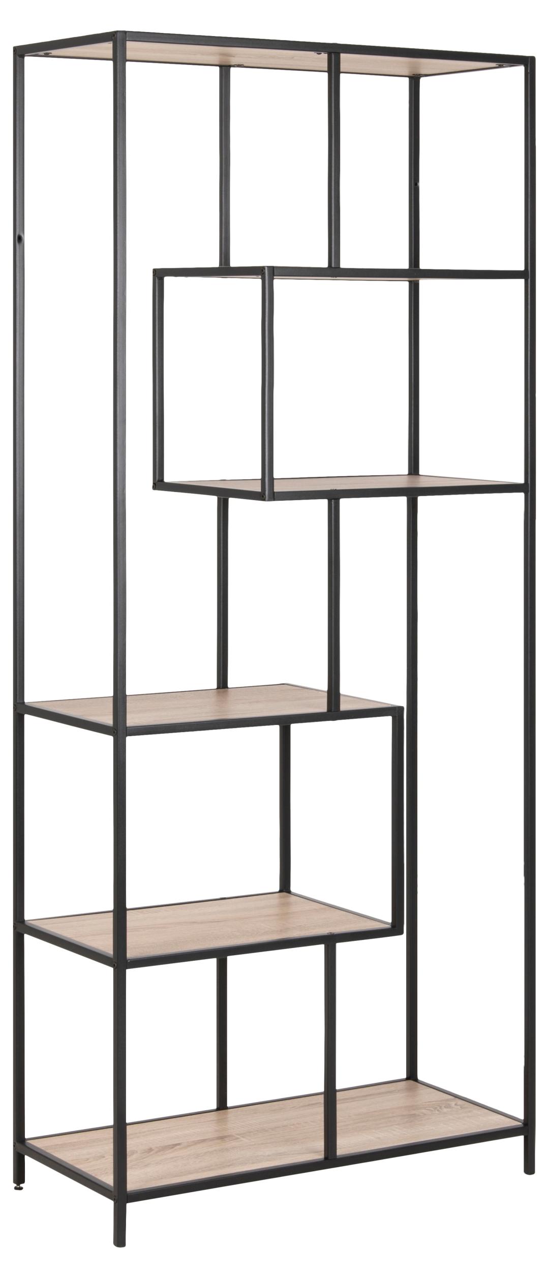 Etagère Dover 77 cm 4 tablettes - noir/chêne Sonoma - Image 3