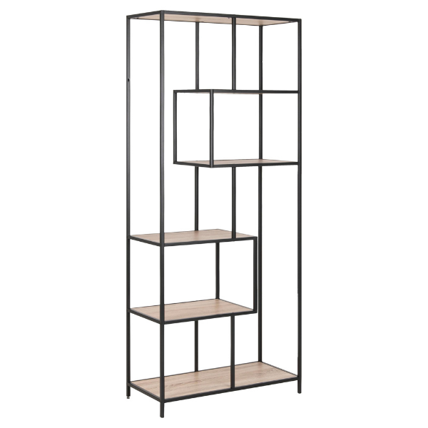 Etagère Dover 77 cm 4 tablettes - noir/chêne Sonoma