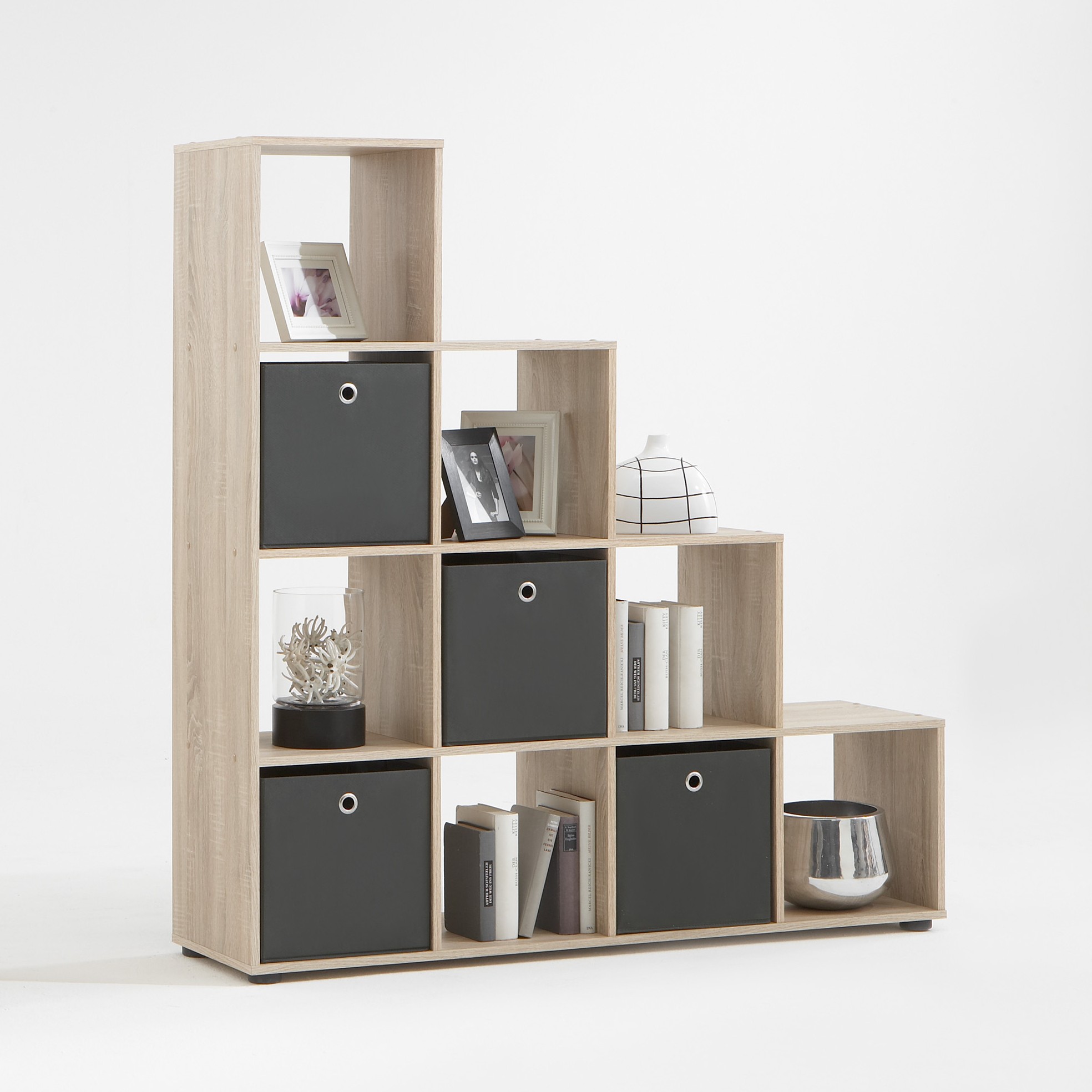 Étagère Méga 10 niches - chêne brun