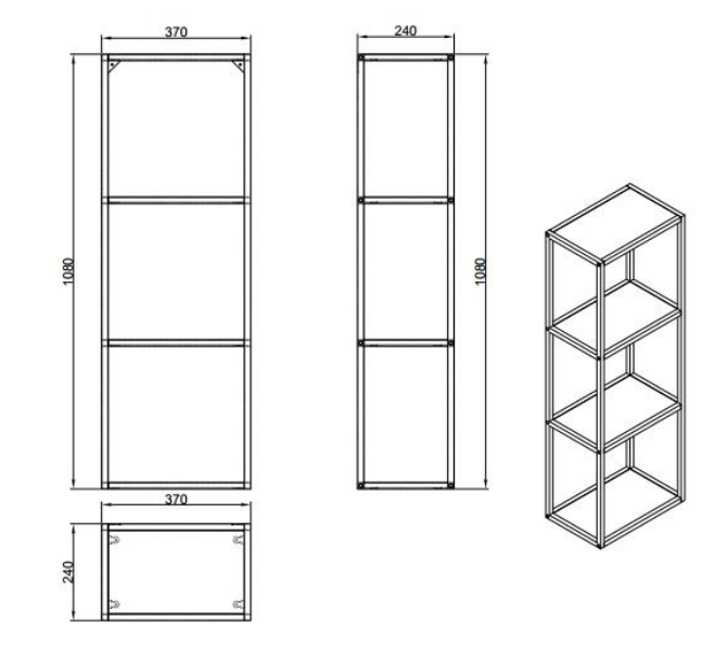 Étagère murale Dover 37cm - chêne/noir - Image 8