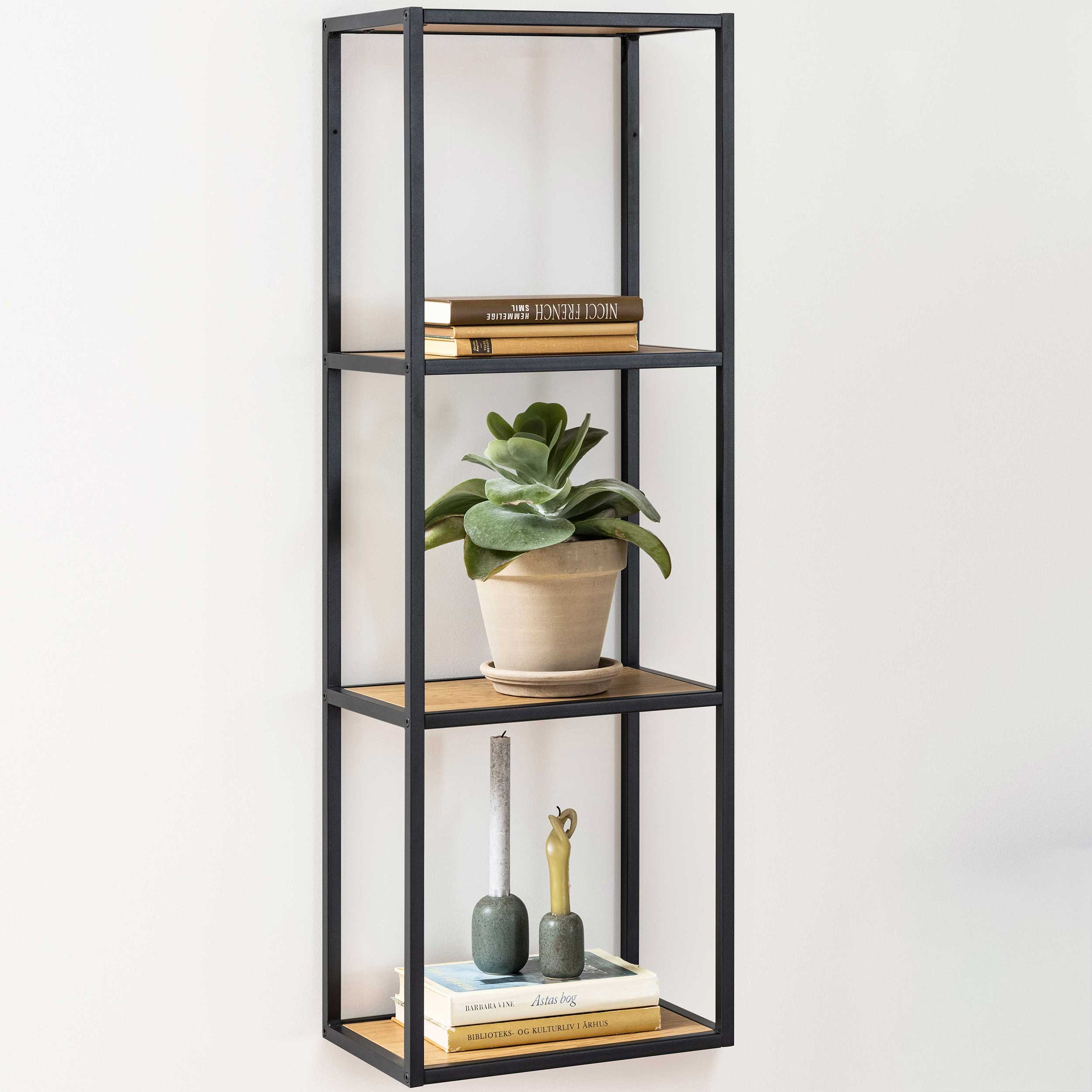 Étagère murale Dover 37cm - chêne/noir