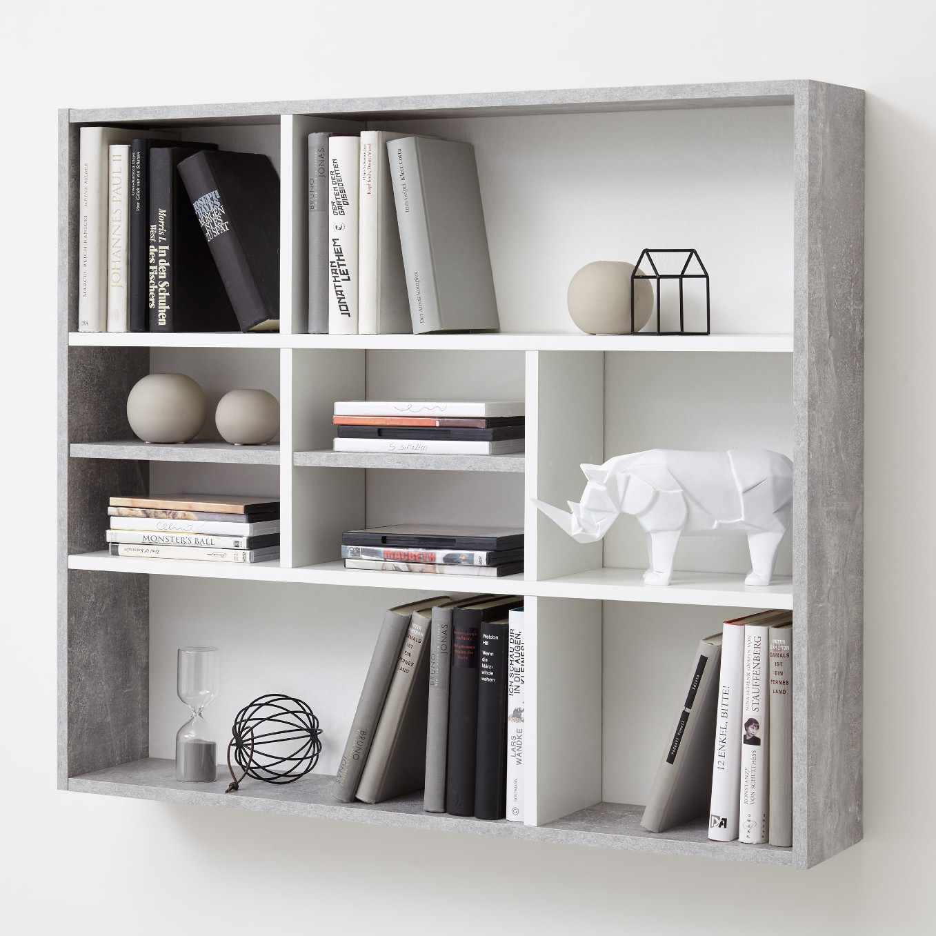 Étagère murale Mika avec compartiments - béton