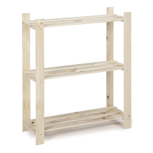 Etagère simple en bois 15kg à 3 tablettes - étroit