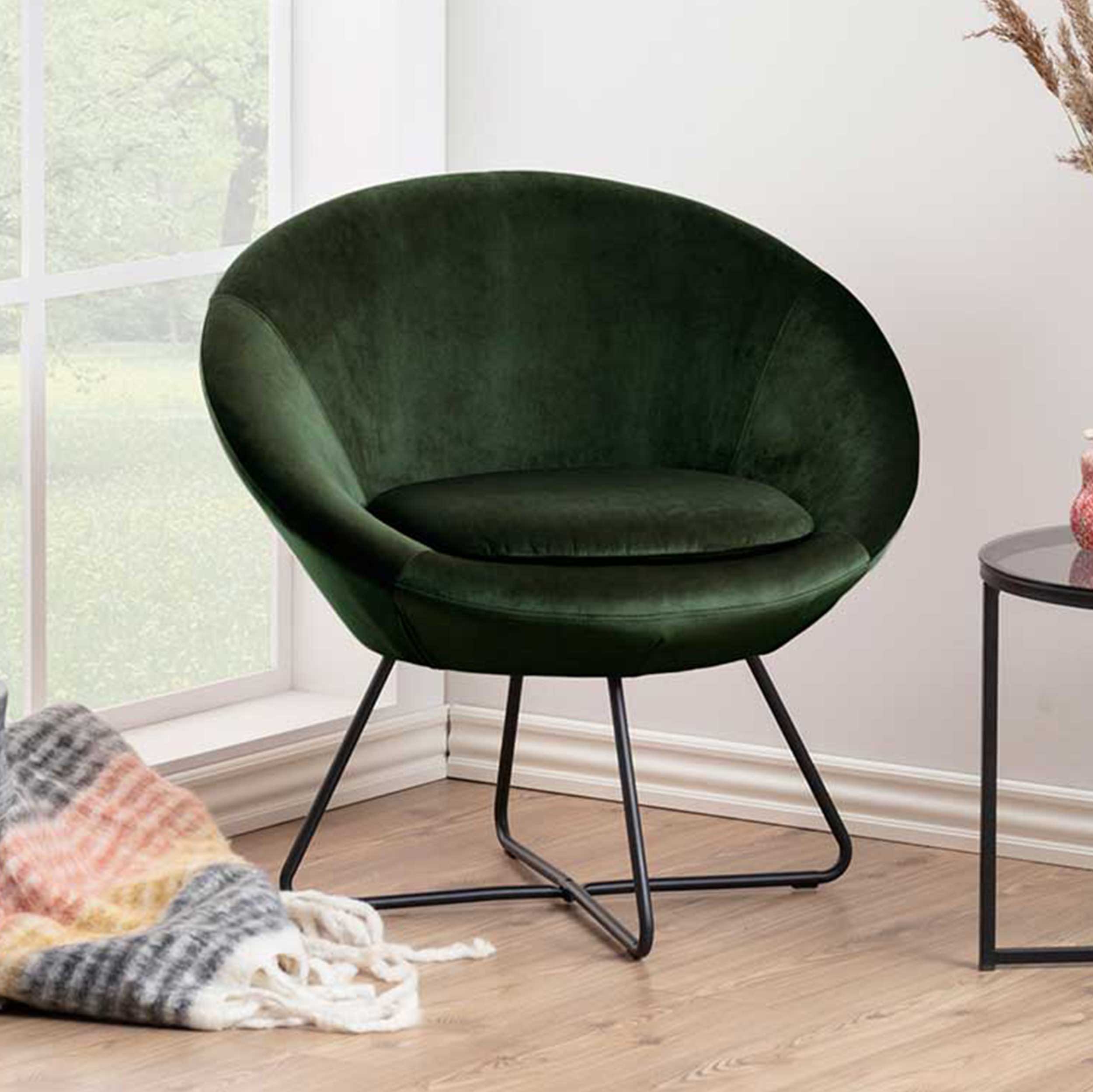 Fauteuil Cezar - vert forêt/noir