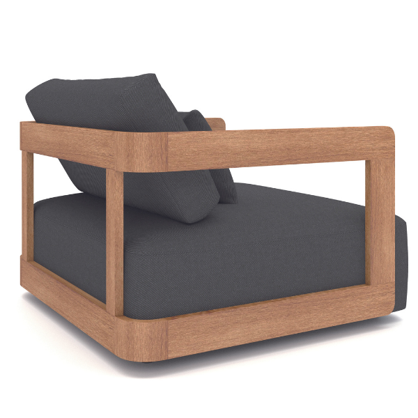 Fauteuil d'extérieur Raphael agora - bois teck/noir - Image 2