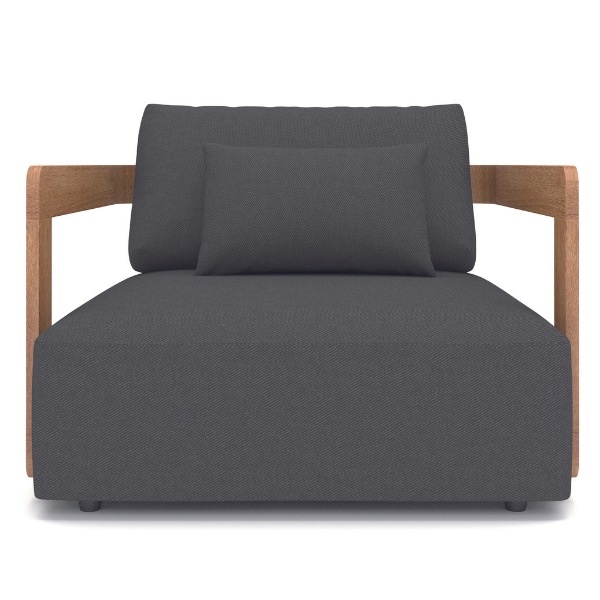 Fauteuil d'extérieur Raphael agora - bois teck/noir - Image 1