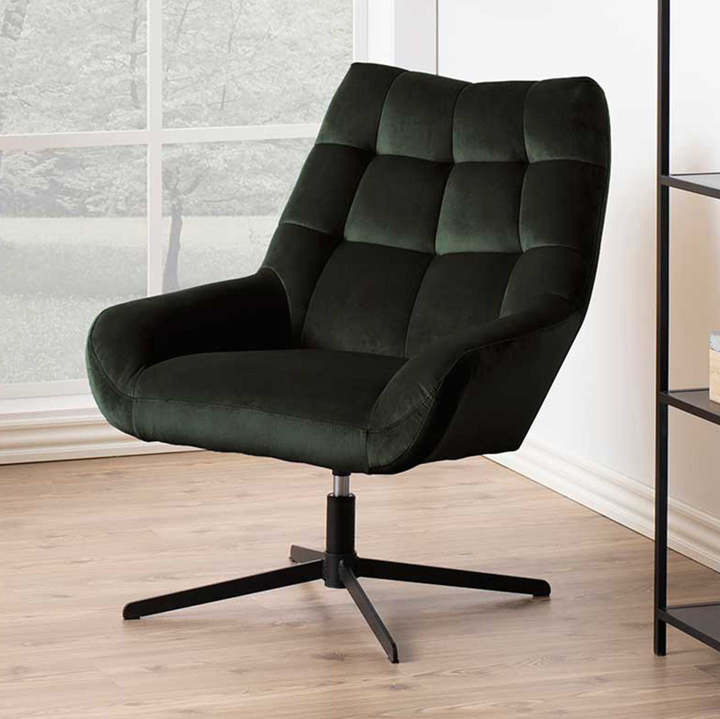 Fauteuil pivotant Madrid - vert foncé/noir - Image 1