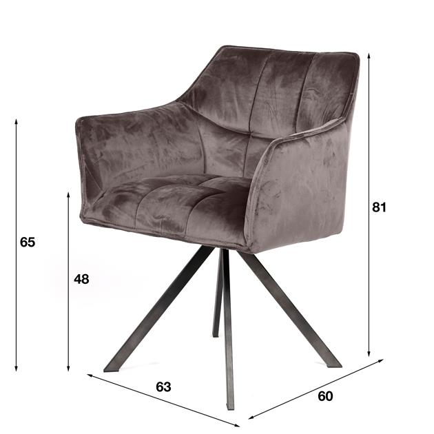 Fauteuil Rasto velours - anthracite - Image 3