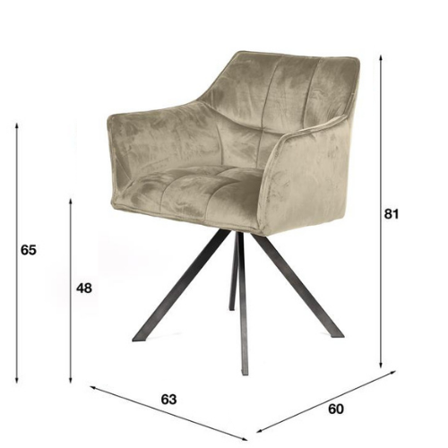 Fauteuil Rasto velours - champagne - Image 2